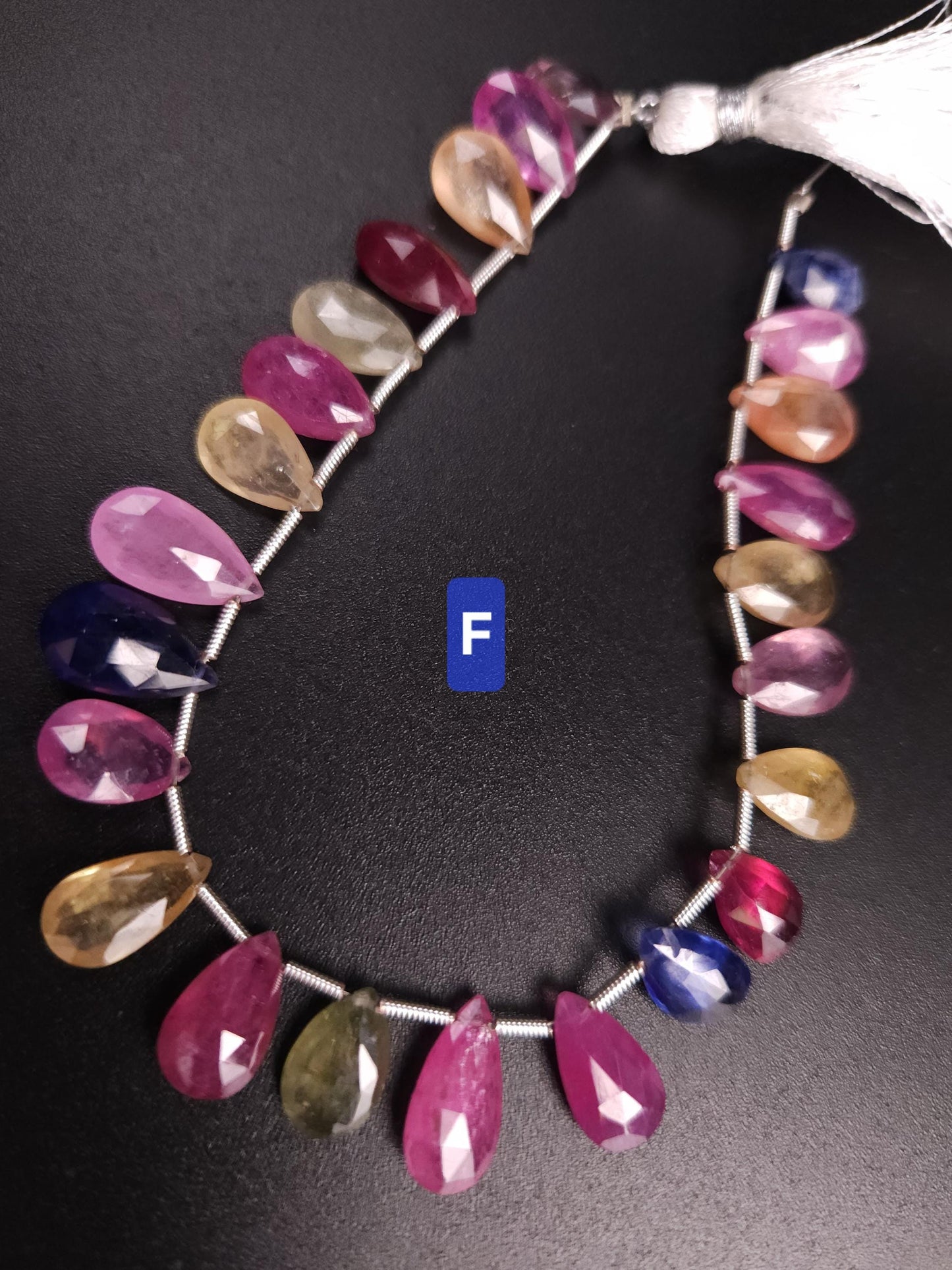 Multi Sapphire Pear Drop, Natural Pink Shaded Micro Faceted Peardrop, AAA clear Gemstone for jewelry making