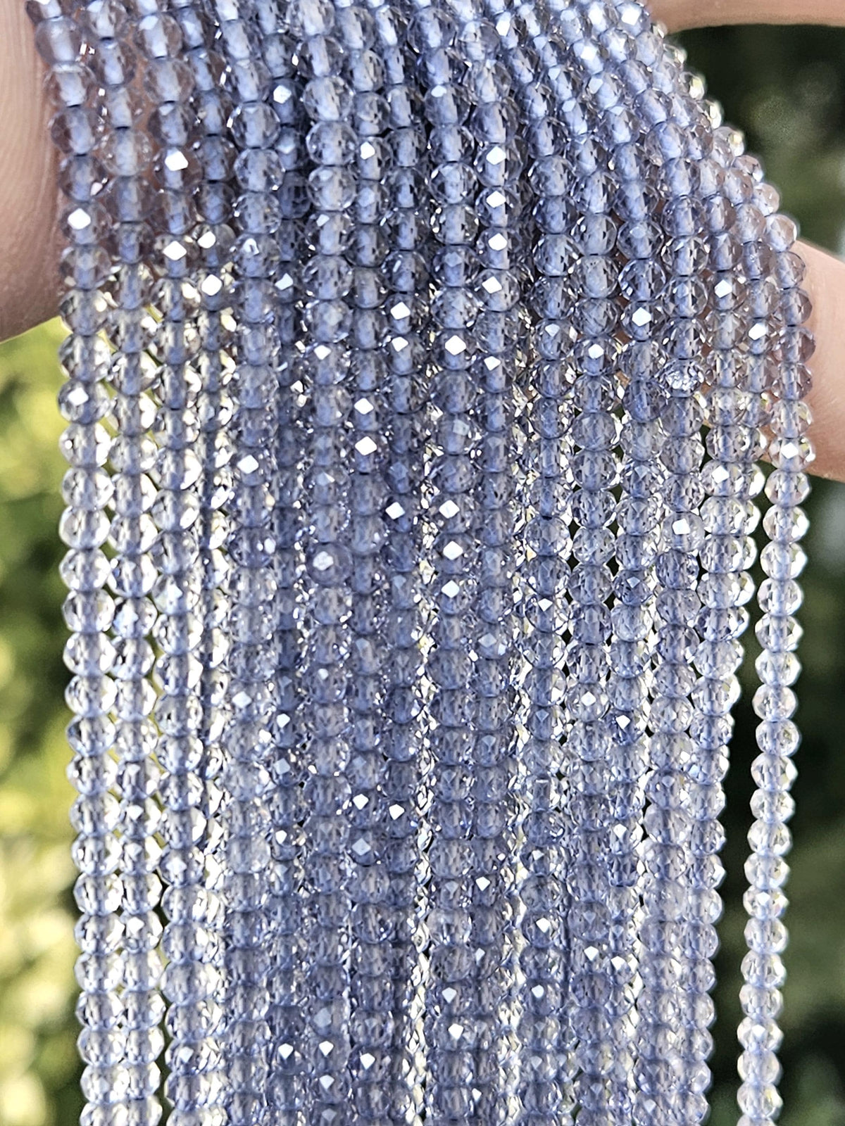 Natural Iolite 3mm Faceted Diamond Micro Cut Round Iolite rare 12" Strand.AAA clear quality gemstone beads for jewelry making.