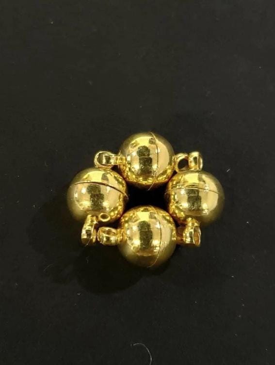 4 sets Mag clasp 8mm round, silver, gold, black and Rose Gold plated brass, good quality, jewelry making clasp