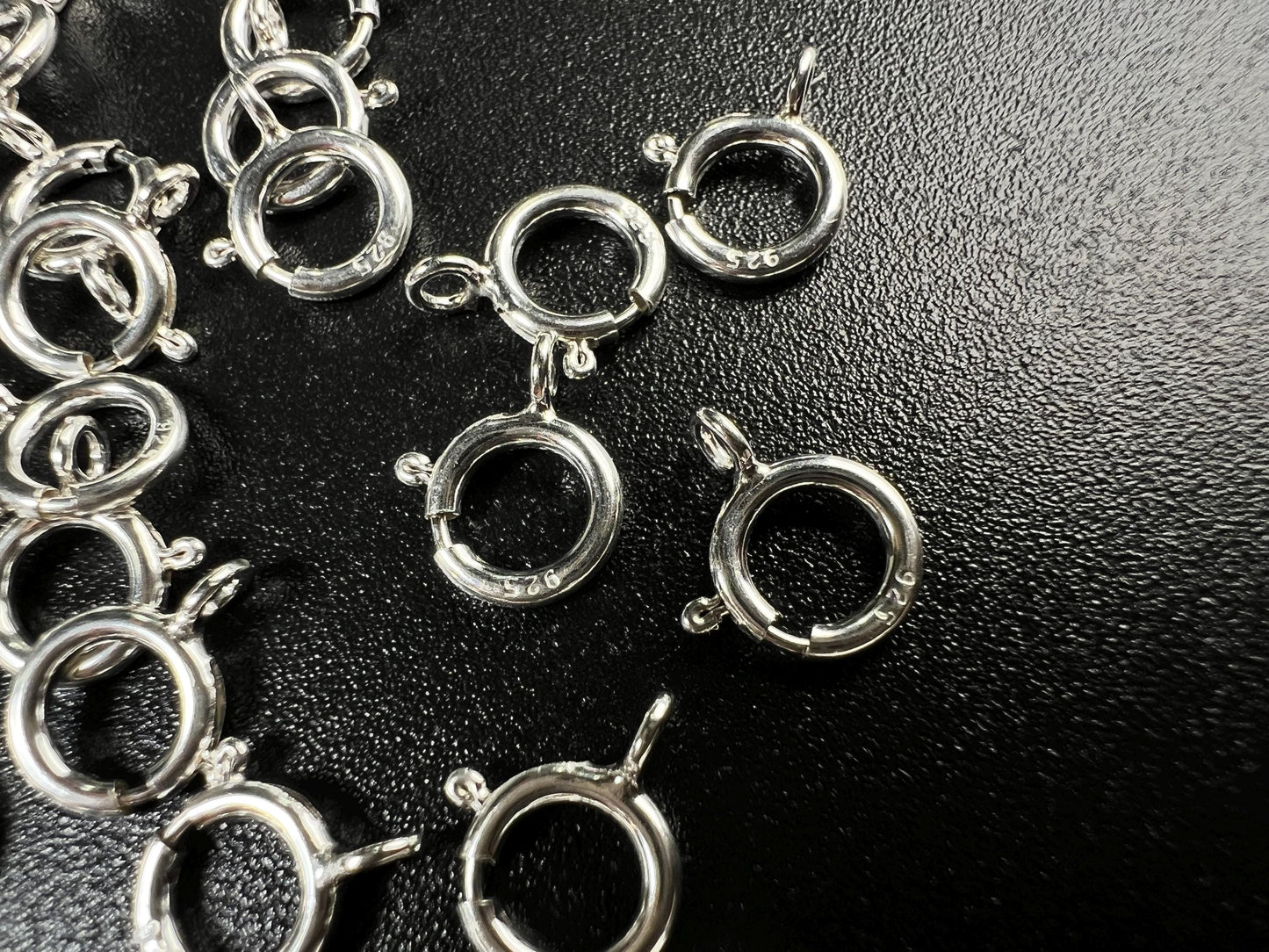 5 pieces 925 Sterling Silver 6mm Spring Ring Clasp with close Ring, Made In USA Jewelry Making clasp Findings,925 stamped