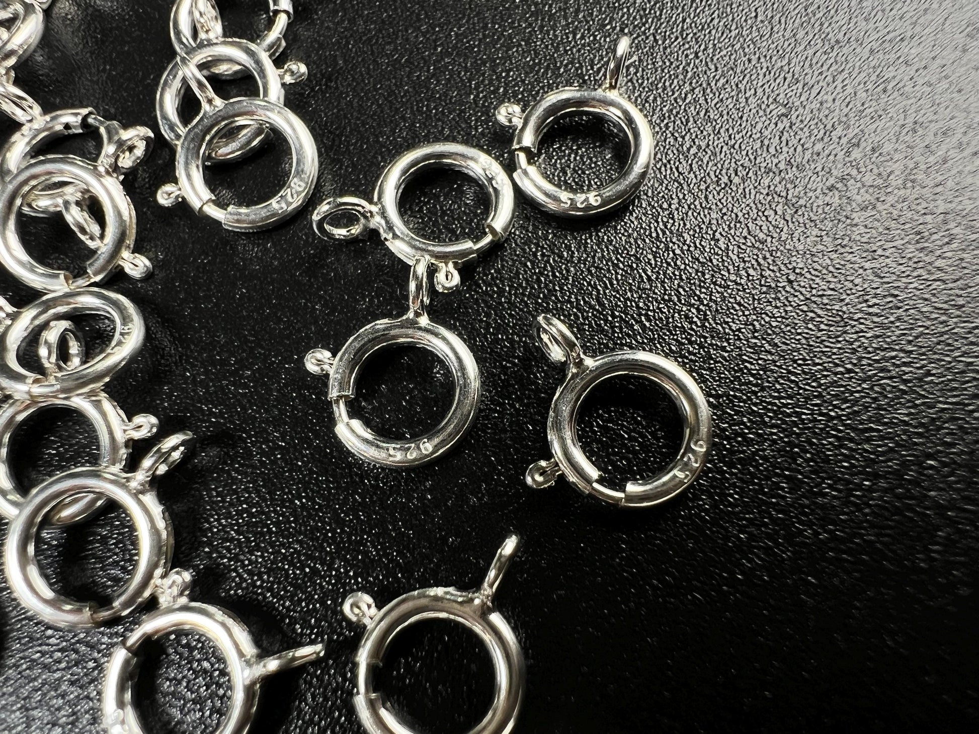 5 pieces 925 Sterling Silver 6mm Spring Ring Clasp with close Ring, Made In USA Jewelry Making clasp Findings,925 stamped