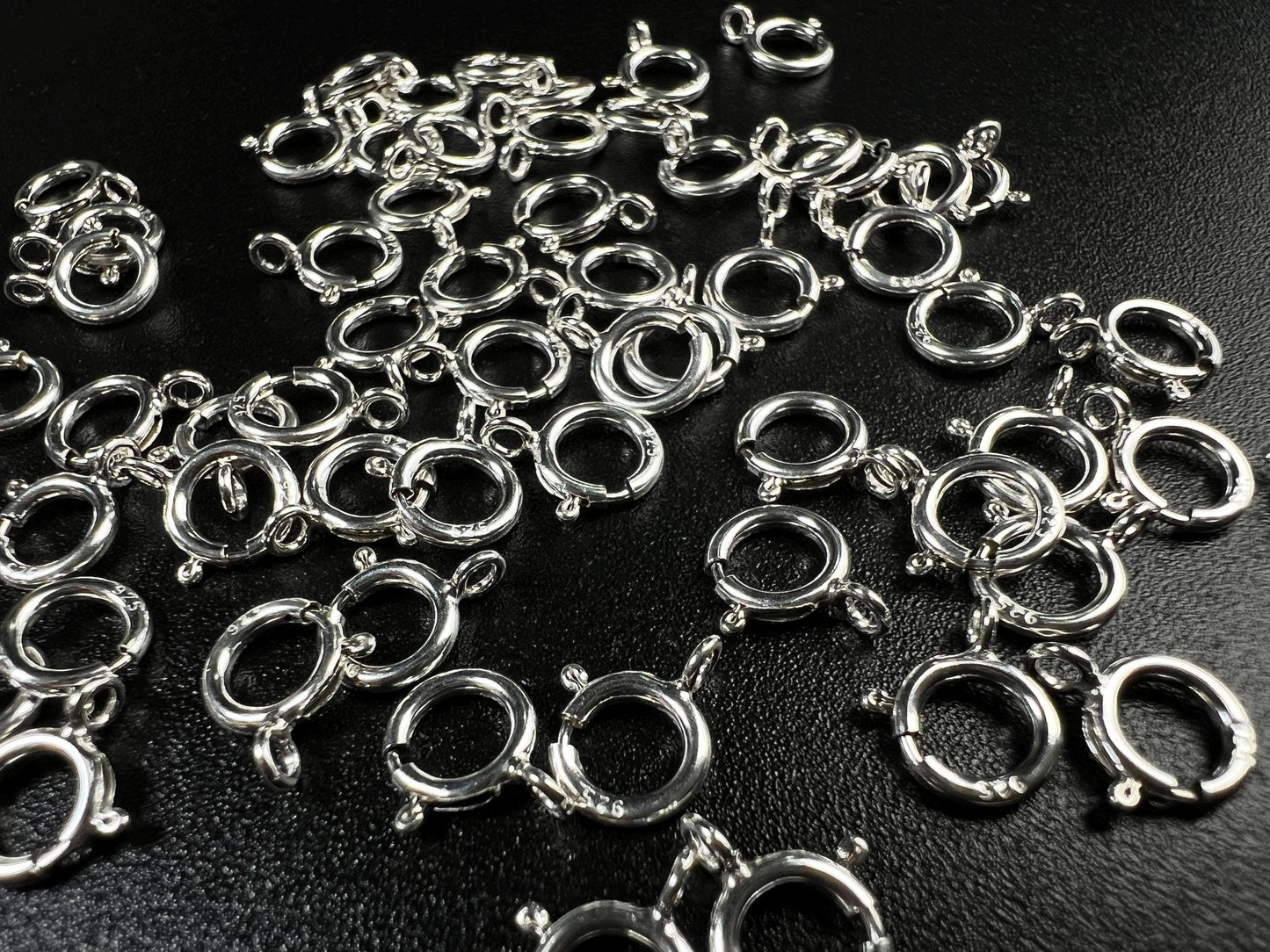 5 pieces 925 Sterling Silver 6mm Spring Ring Clasp with close Ring, Made In USA Jewelry Making clasp Findings,925 stamped