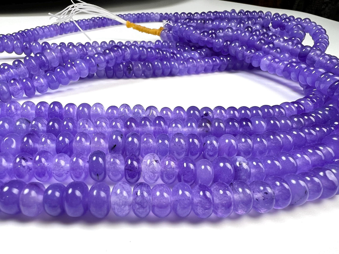 Genuine Lavender purple jade 8mm Smooth Roundel gemstone beads for jewelry making 14.5” Full strand ,Single/Bulk