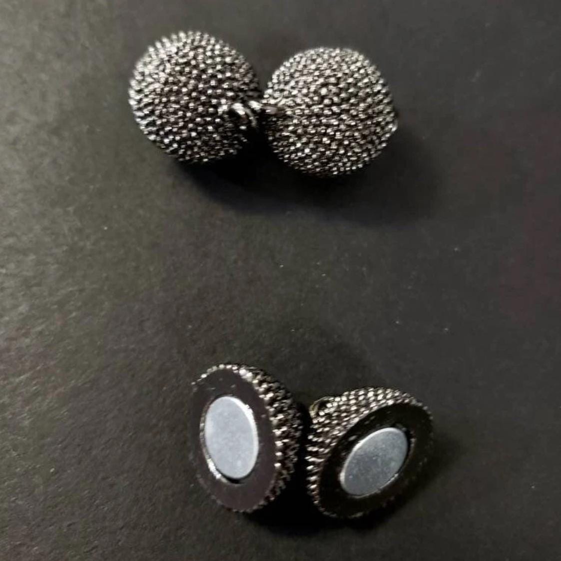 3 sets Ball clasp 8,10,12mm large round silver, gunmetal, gold plated brass, jewelry making Spike ball mag clasp