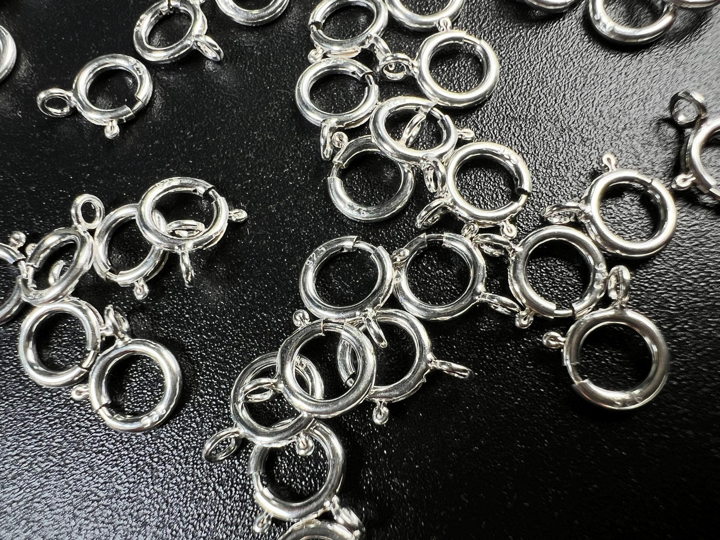 5 pieces 925 Sterling Silver 6mm Spring Ring Clasp with close Ring, Made In USA Jewelry Making clasp Findings,925 stamped