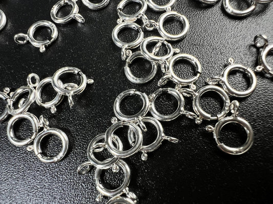 5 pieces 925 Sterling Silver 6mm Spring Ring Clasp with close Ring, Made In USA Jewelry Making clasp Findings,925 stamped