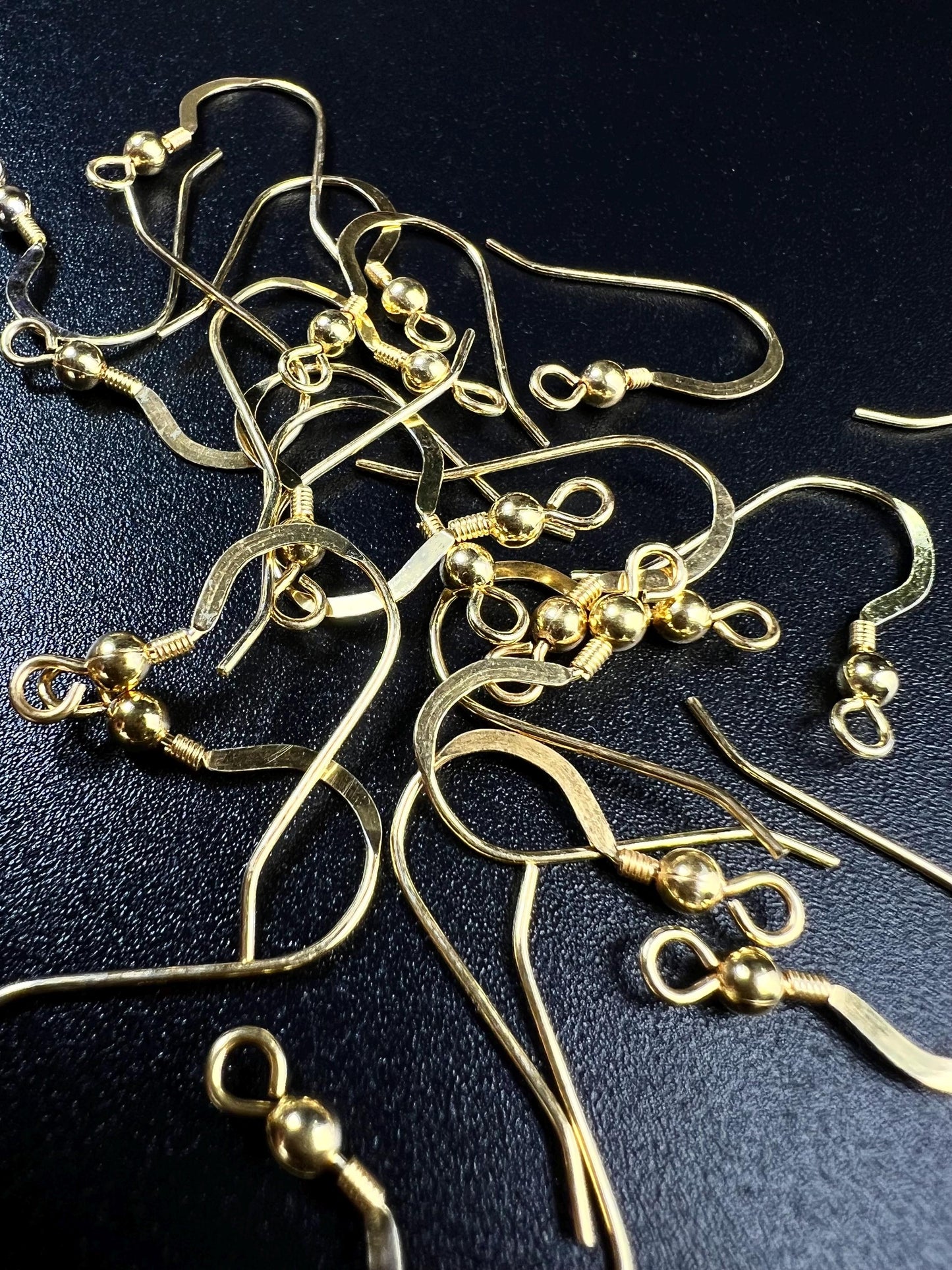 22k gold Vermeil over 925 Sterling Silver French Hook Ball and Coil earwire, earrings making findings, 925 stamped, 1 pair or bulk wholesale