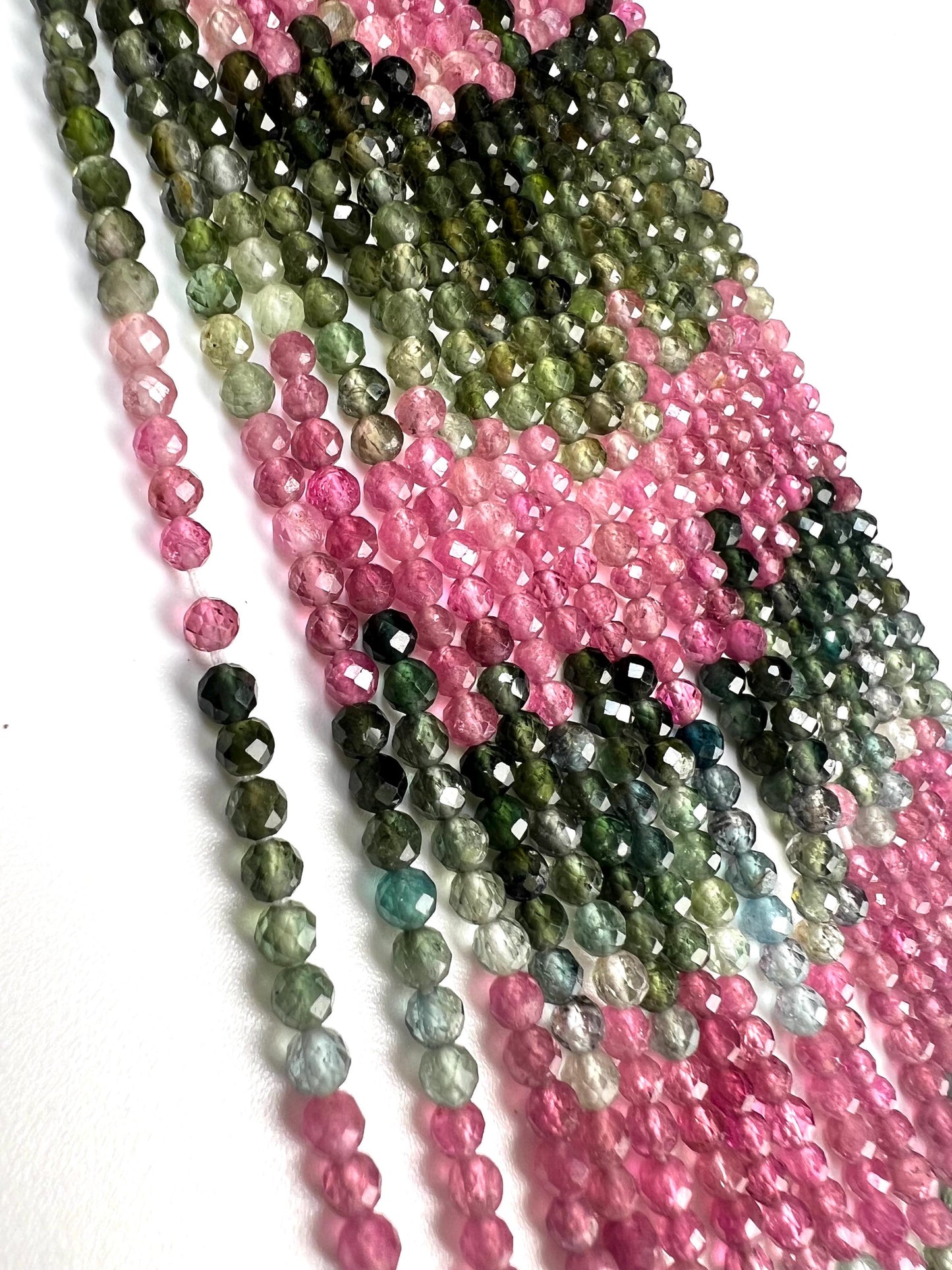 Natural multi Tourmaline watermelon 3mm faceted bead round for Jewely making 12” full strand AAA quality beads