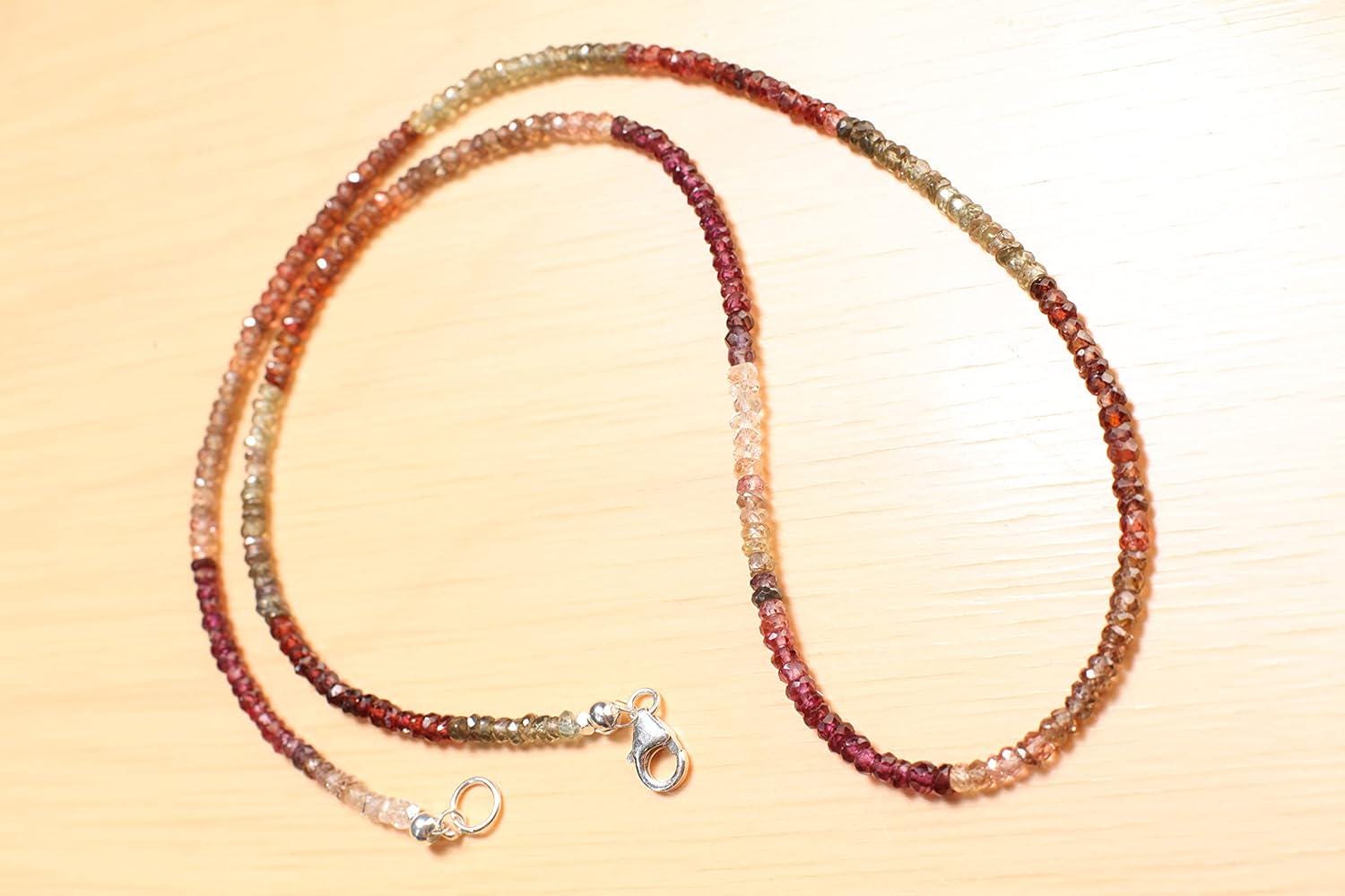 Natural Tundra Sapphire AAA Faceted 3.5-4mm Rondelle Gemstone Handmade Necklace in 925 Sterling Silver Clasp Necklace 14" to 30"