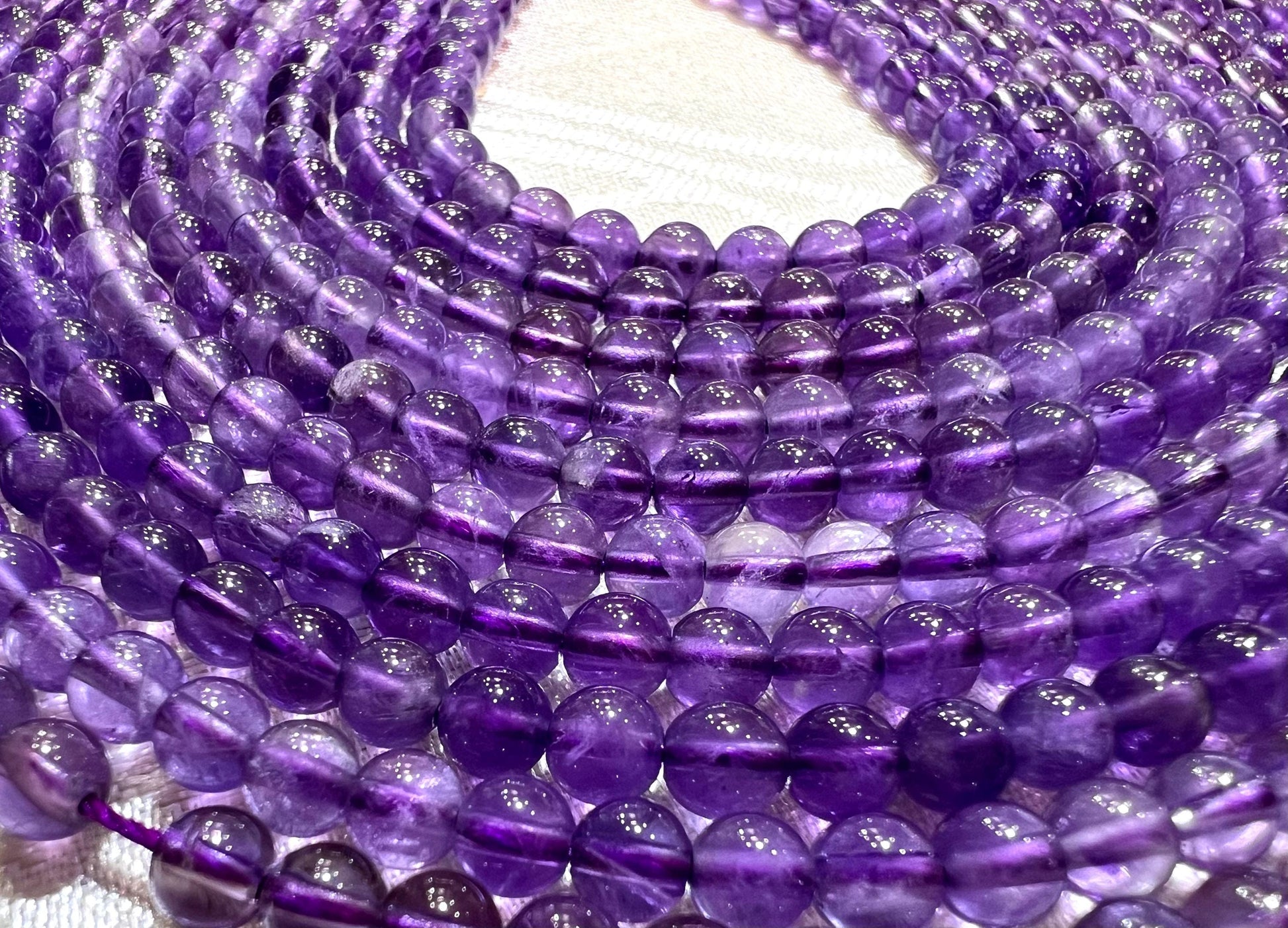 Natural Amethyst 4mm Smooth Round Jewelry Making Gemstone light Purple Round Beads 15” Full Strand