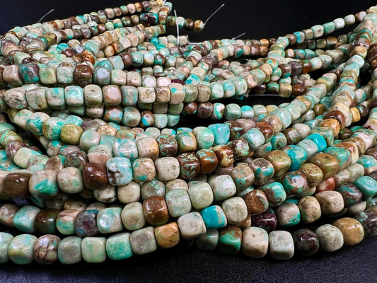 Natural Turquoise square cube shape 6-6.5mm smooth Gemstone Beads for Jewelry Making 15.5" Strand