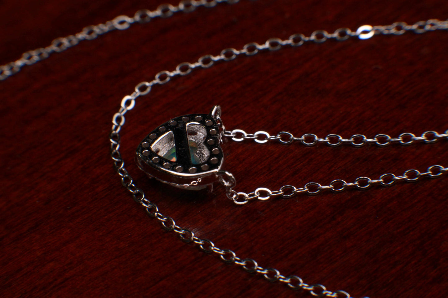 Genuine Ethiopian Fire Opal, Welo Opal Heart CZ diamond Pendant in 925 Sterling Silver, 22K Gold Vermeil Adjustable Necklace AAA Quality
