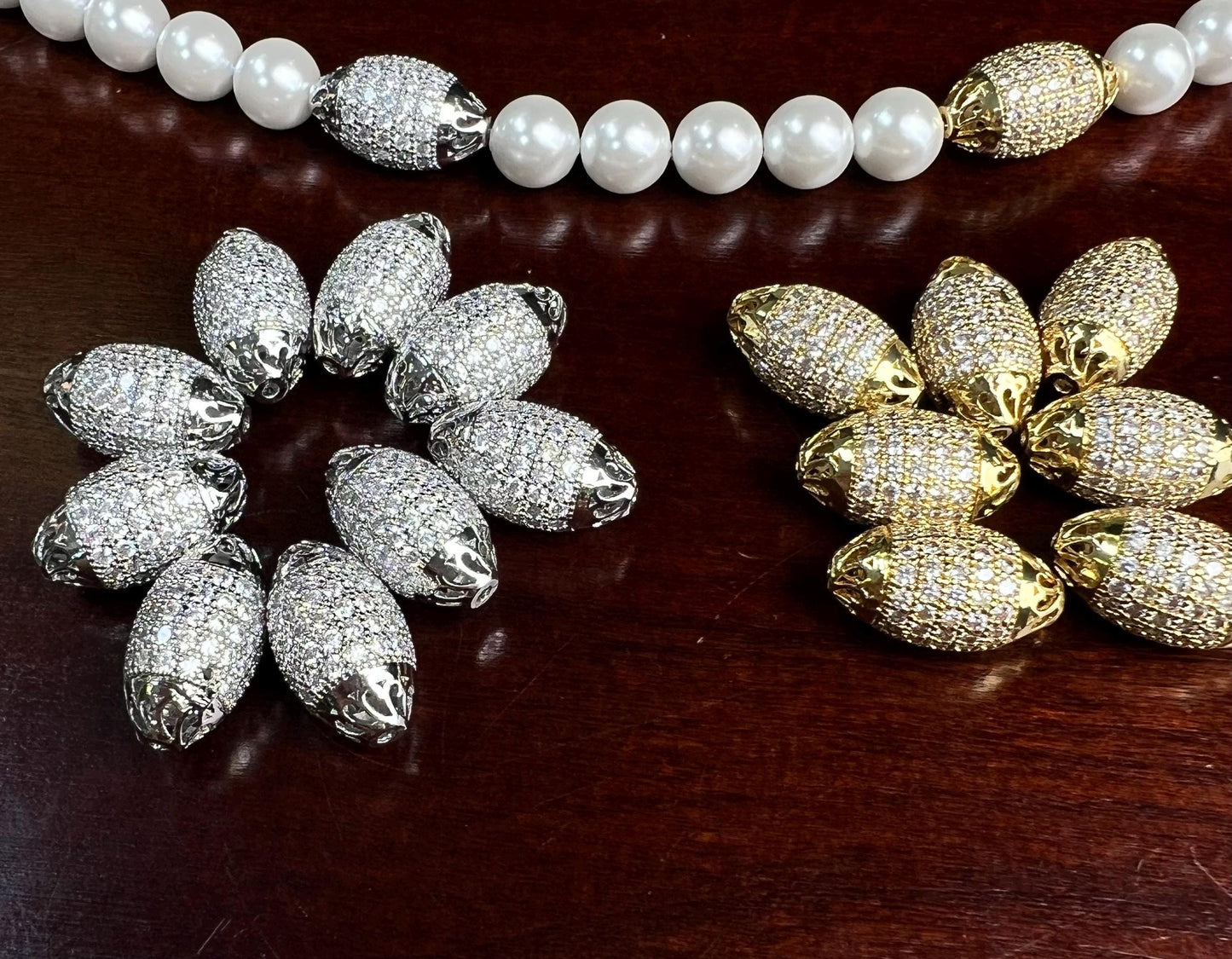 CZ micro pave diamond puff oval drum shape barrel spacer Bead 10x16mm victorian style high quality cubic Zirconia jewelry making charm