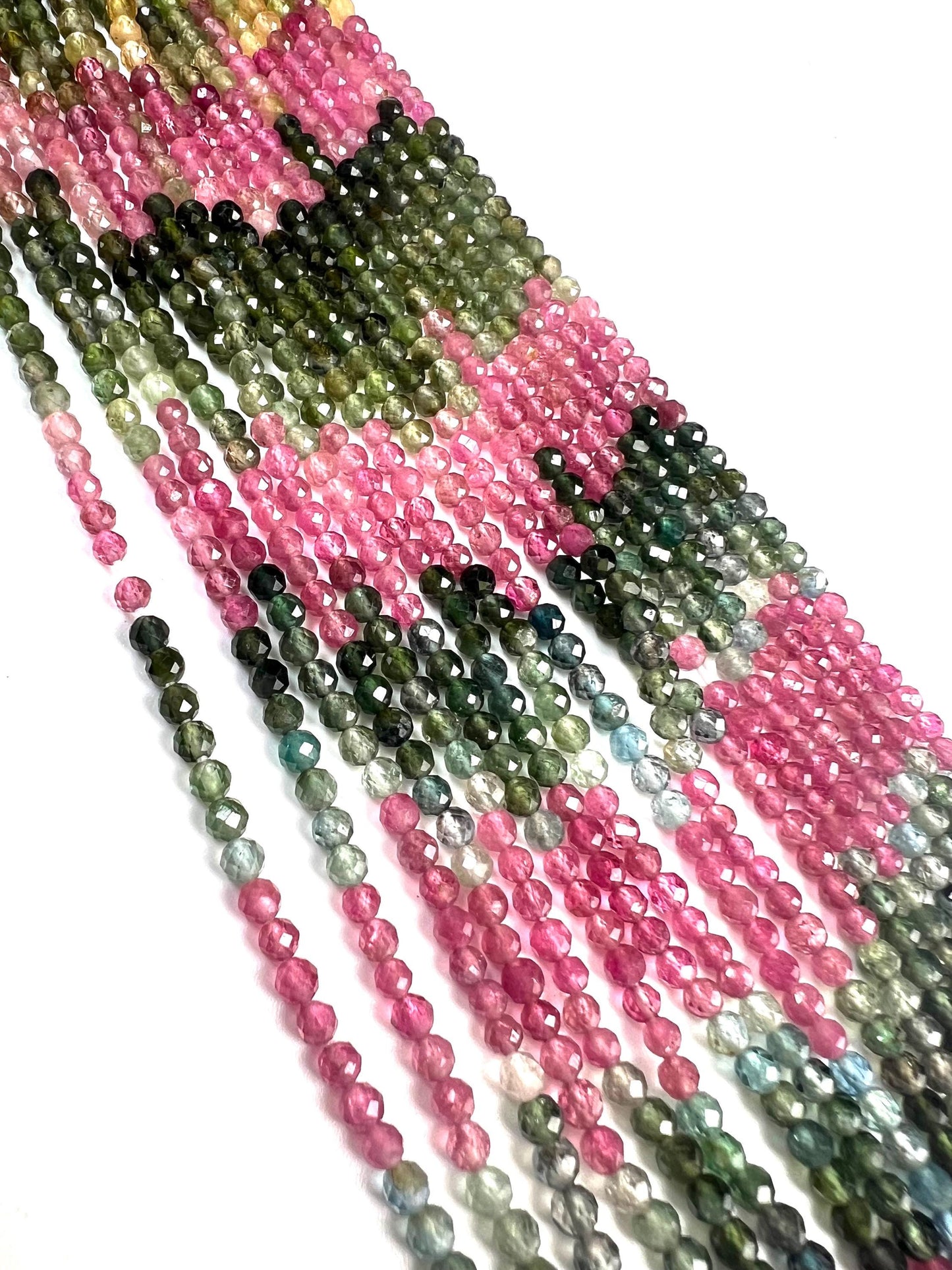 Natural multi Tourmaline watermelon 3mm faceted bead round for Jewely making 12” full strand AAA quality beads