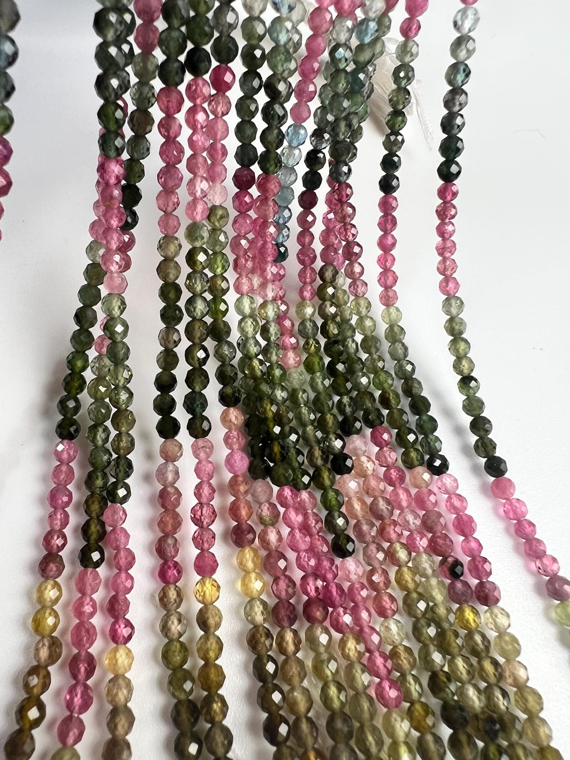 Natural multi Tourmaline watermelon 3mm faceted bead round for Jewely making 12” full strand AAA quality beads