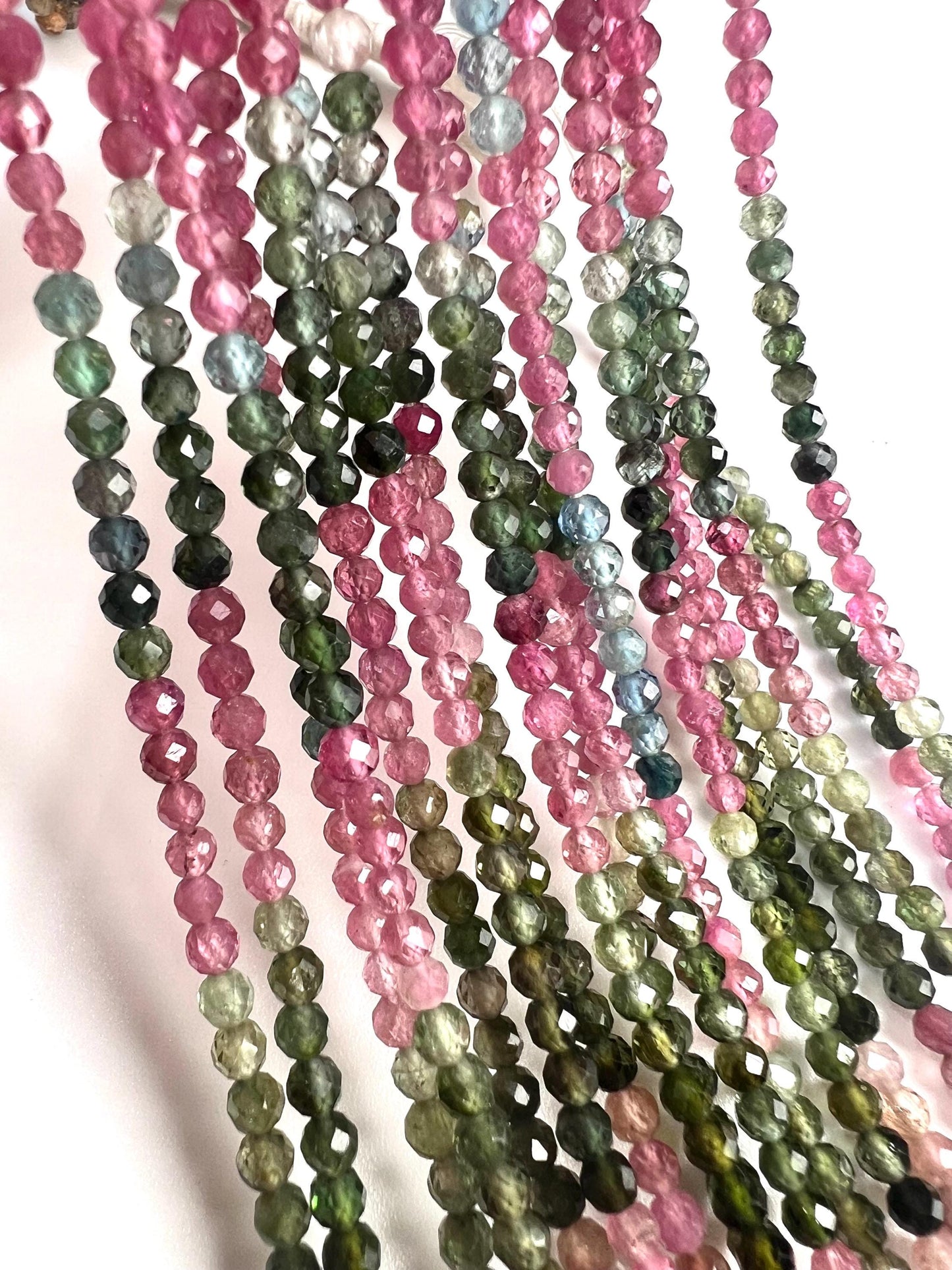 Natural multi Tourmaline watermelon 3mm faceted bead round for Jewely making 12” full strand AAA quality beads