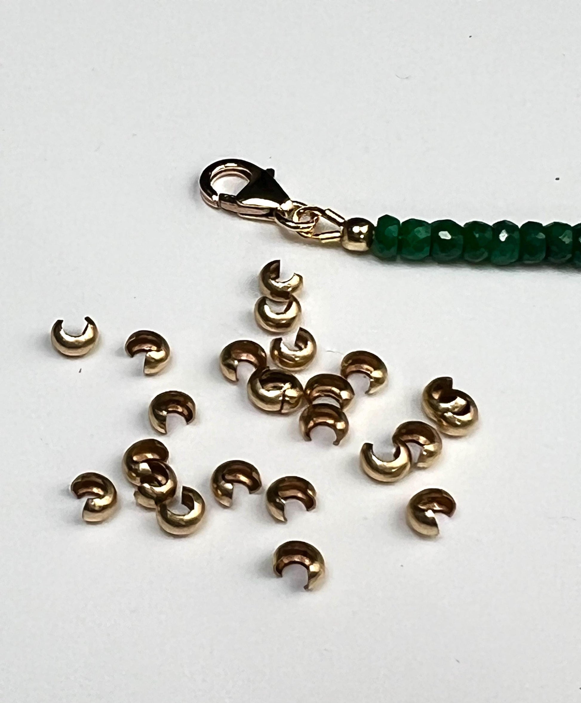 14k Gold Filled, 925 Sterling Silver Crimp Cover - 3mm Jewelry Making Supply - 10 Pieces