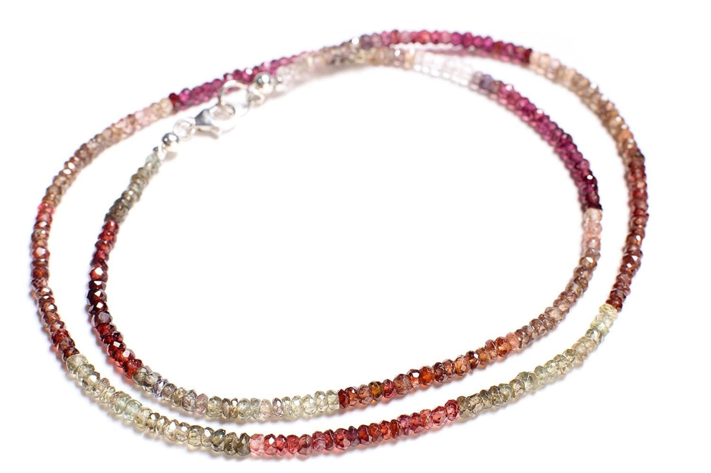 Natural Tundra Sapphire AAA Faceted 3.5-4mm Rondelle Gemstone Handmade Necklace in 925 Sterling Silver Clasp Necklace 14" to 30"
