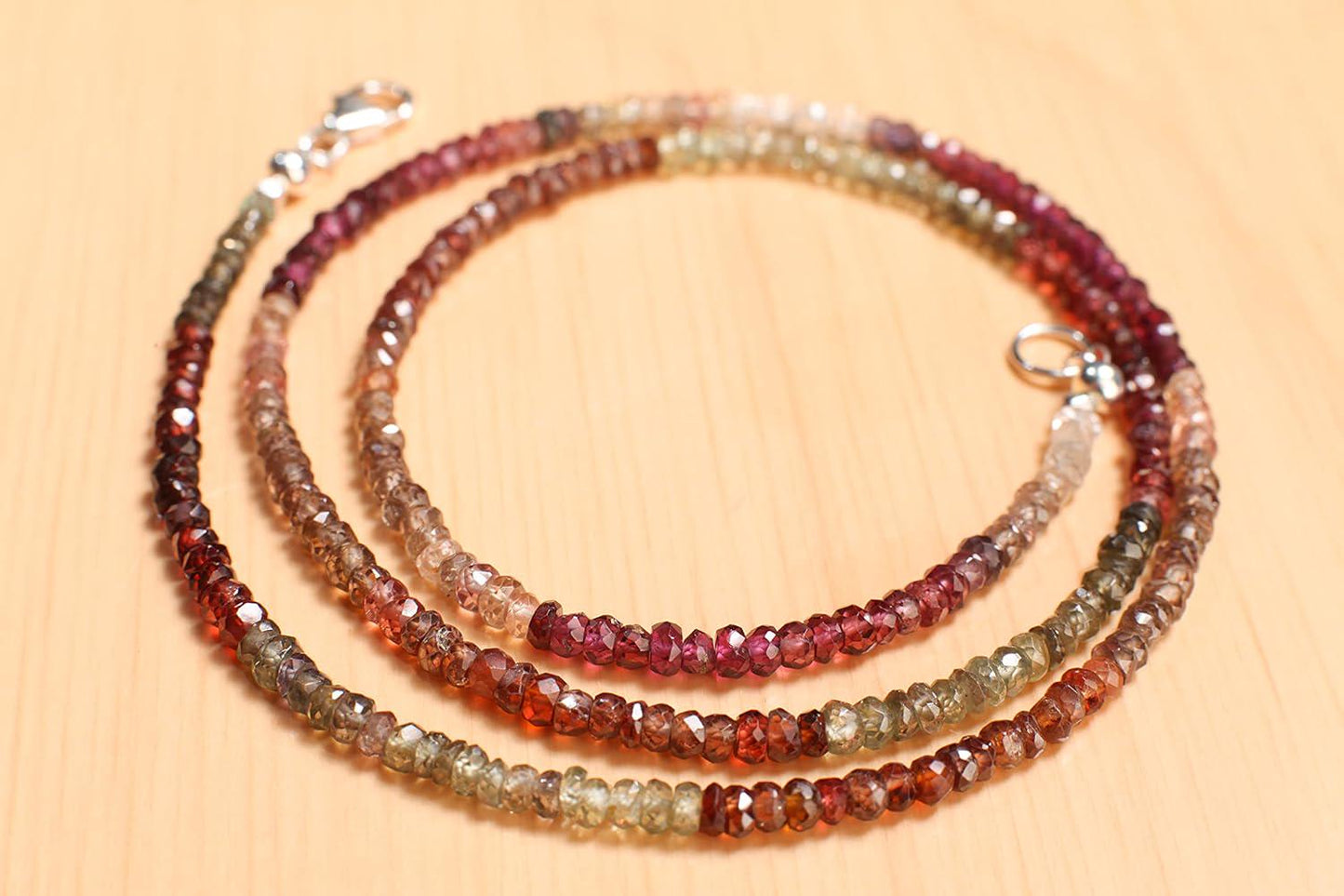 Natural Tundra Sapphire AAA Faceted 3.5-4mm Rondelle Gemstone Handmade Necklace in 925 Sterling Silver Clasp Necklace 14" to 30"