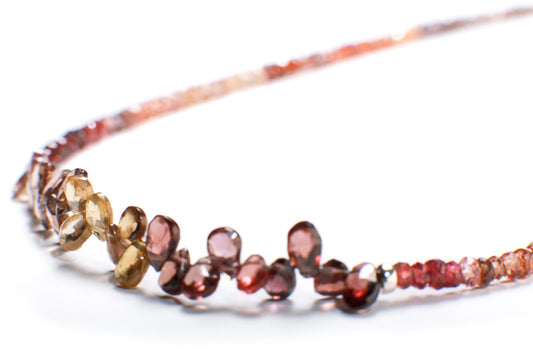 Natural Tundra Sapphire AAA Faceted Briolette Teardrop Rondelle Gemstone Beads Necklace in 925 Sterling Silver Spacer & Clasp Necklace