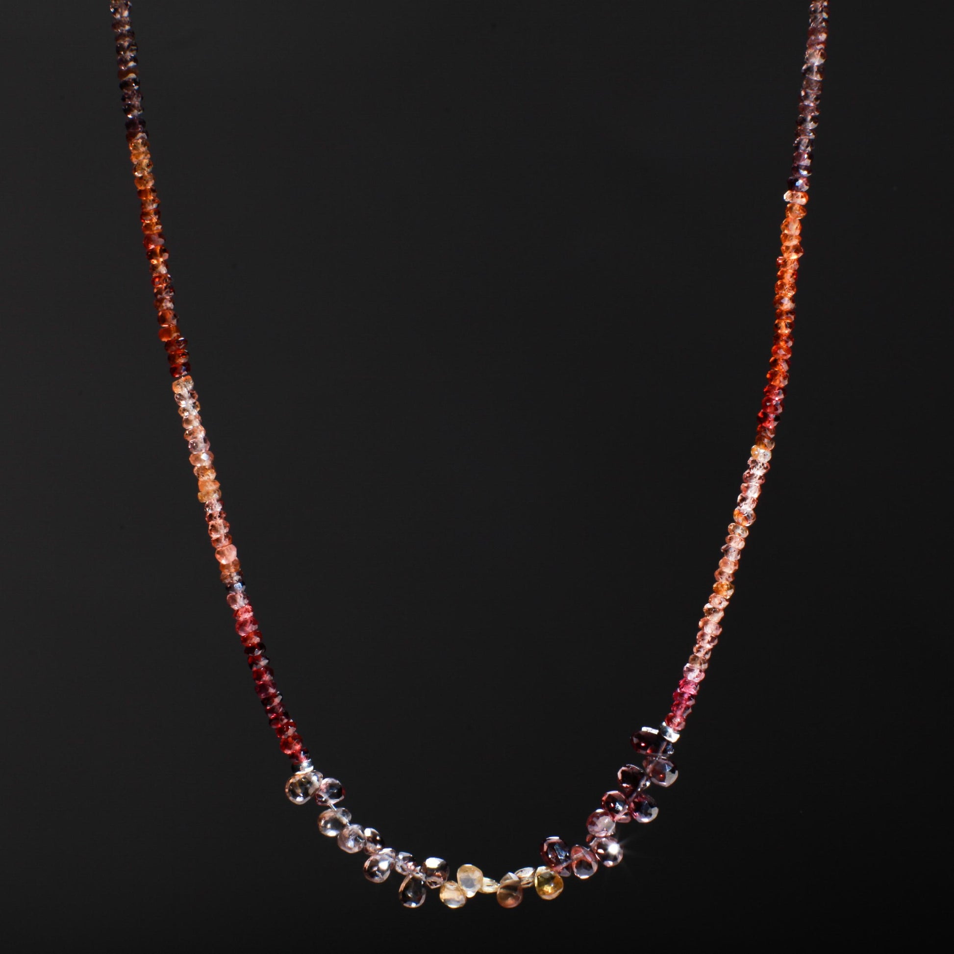 Natural Tundra Sapphire AAA Faceted Briolette Teardrop Rondelle Gemstone Beads Necklace in 925 Sterling Silver Spacer & Clasp Necklace