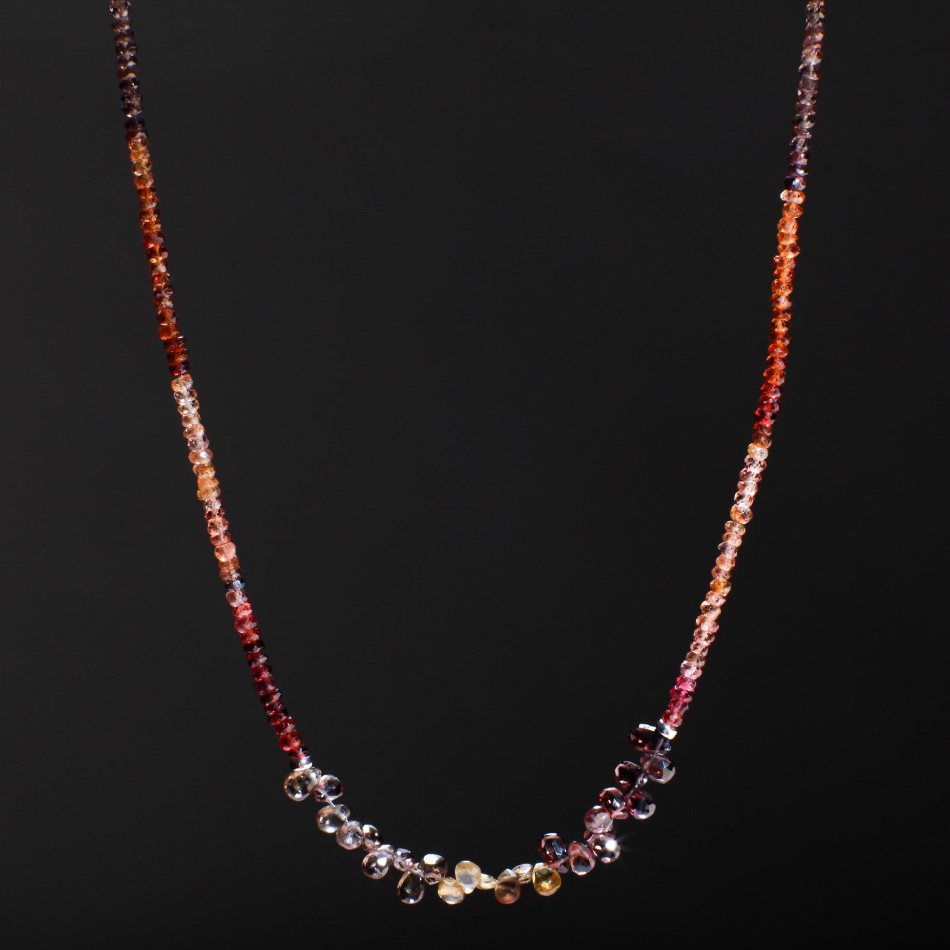 Natural Tundra Sapphire AAA Faceted Briolette Teardrop Rondelle Gemstone Beads Necklace in 925 Sterling Silver Spacer & Clasp Necklace