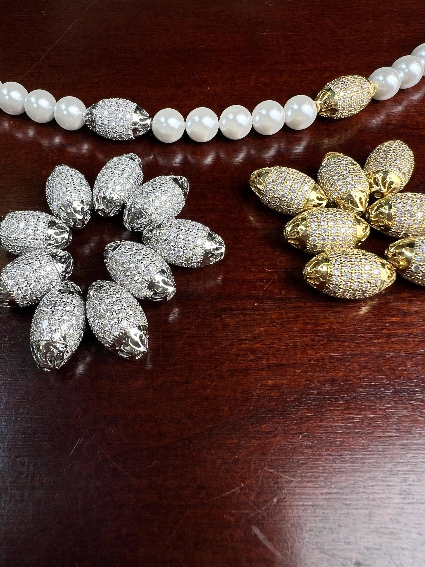 CZ micro pave diamond puff oval drum shape barrel spacer Bead 10x16mm victorian style high quality cubic Zirconia jewelry making charm