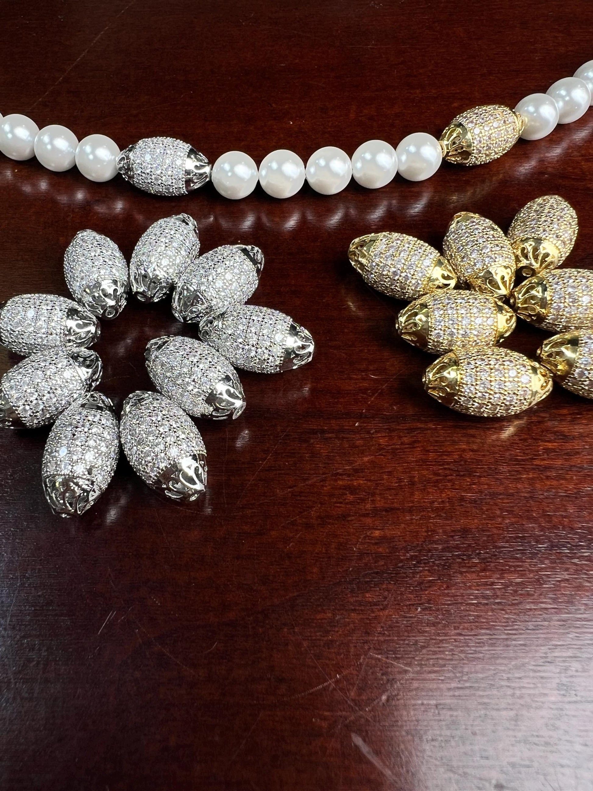 CZ micro pave diamond puff oval drum shape barrel spacer Bead 10x16mm victorian style high quality cubic Zirconia jewelry making charm