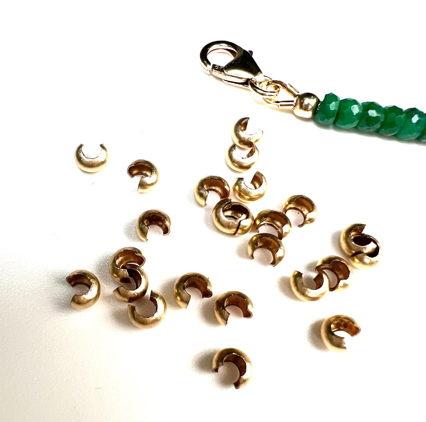 14k Gold Filled, 925 Sterling Silver Crimp Cover - 3mm Jewelry Making Supply - 10 Pieces