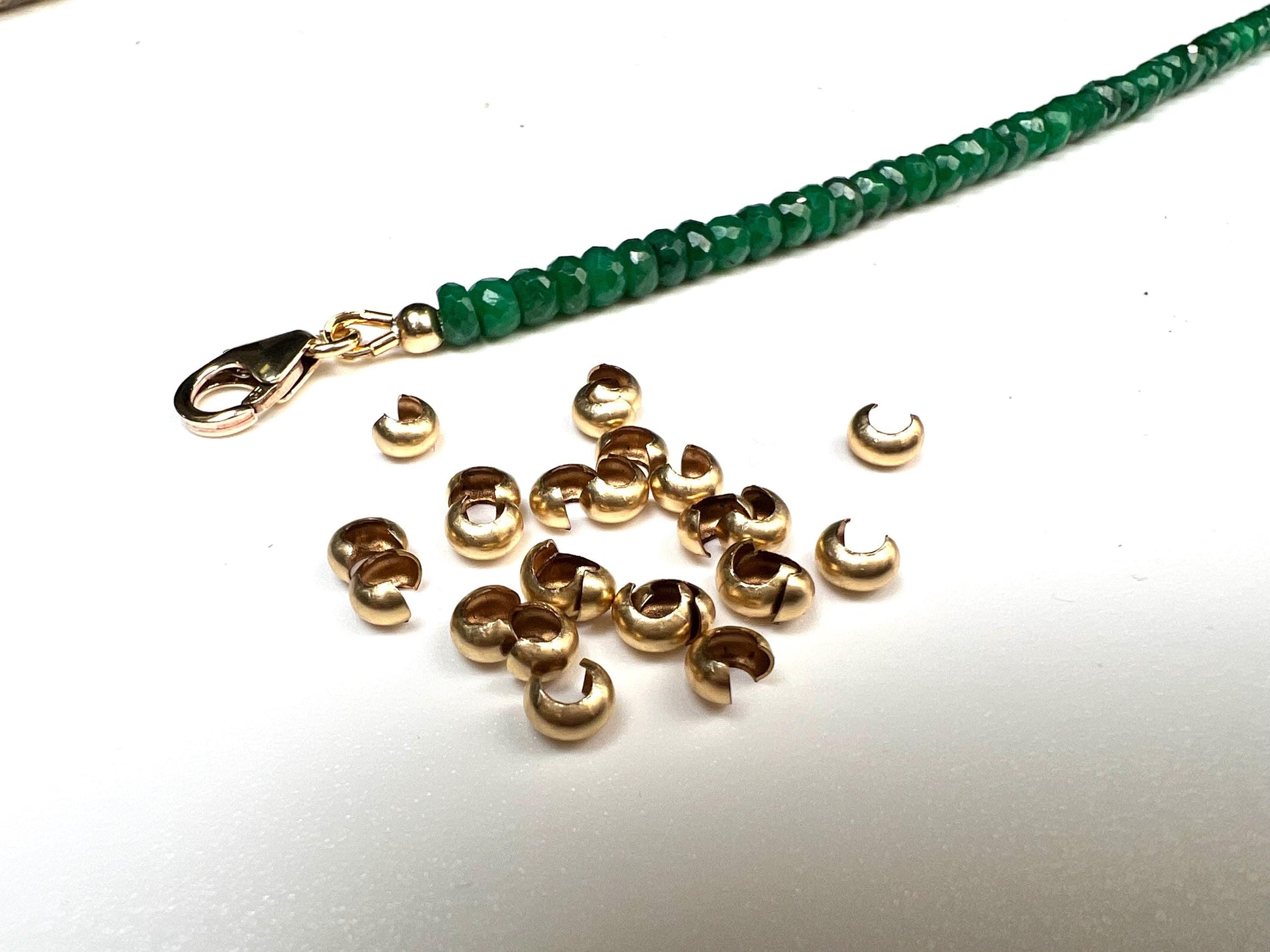 14k Gold Filled, 925 Sterling Silver Crimp Cover - 3mm Jewelry Making Supply - 10 Pieces