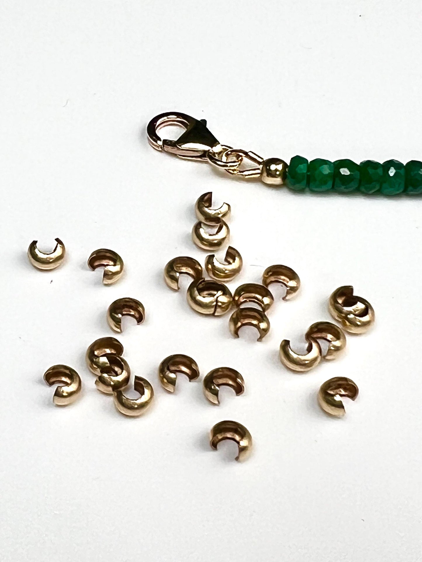 14k Gold Filled, 925 Sterling Silver Crimp Cover - 3mm Jewelry Making Supply - 10 Pieces