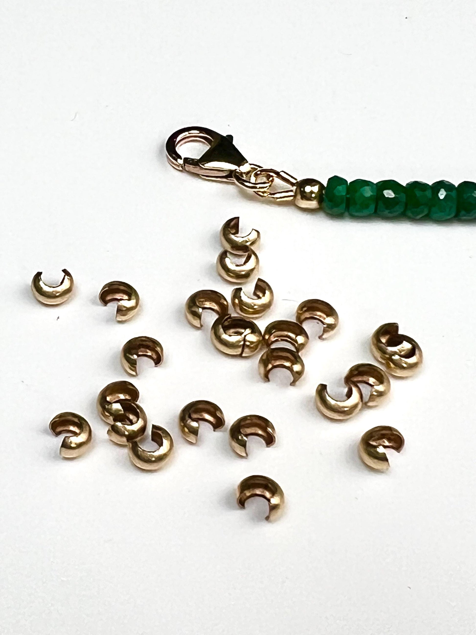 14k Gold Filled, 925 Sterling Silver Crimp Cover - 3mm Jewelry Making Supply - 10 Pieces