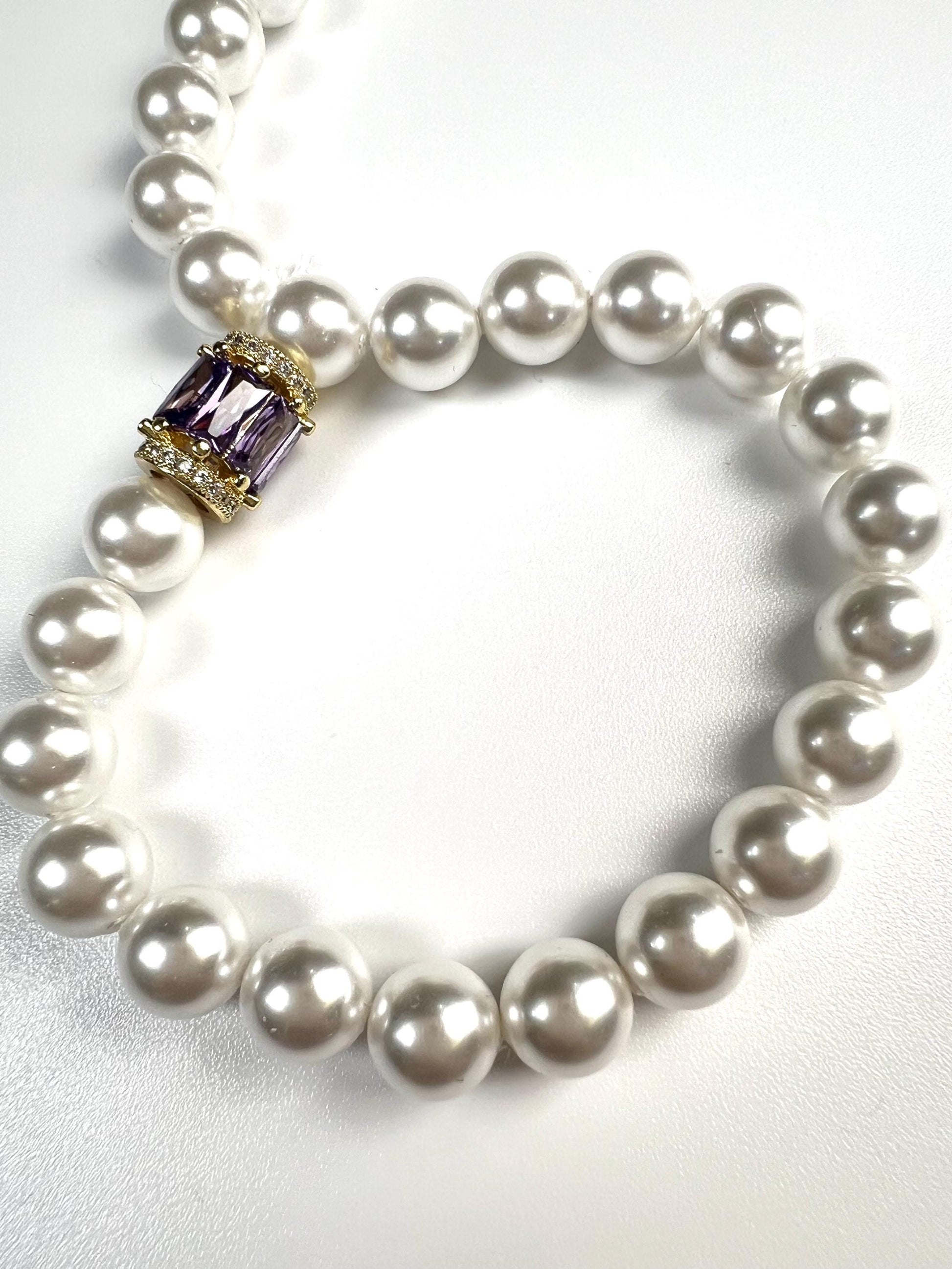 CZ micro pave diamond drum shape Amethyst Bead high quality non Tarnish cubic Zirconia jewelry making charm spacer 1Pc.