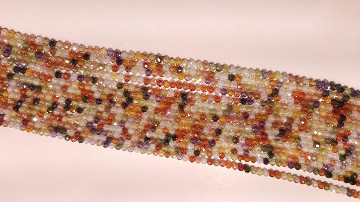 Cubic Zirconia Micro Faceted 4mm Round Beads AAA Gemstone Jewelry Making CZ Beads 12" Strand