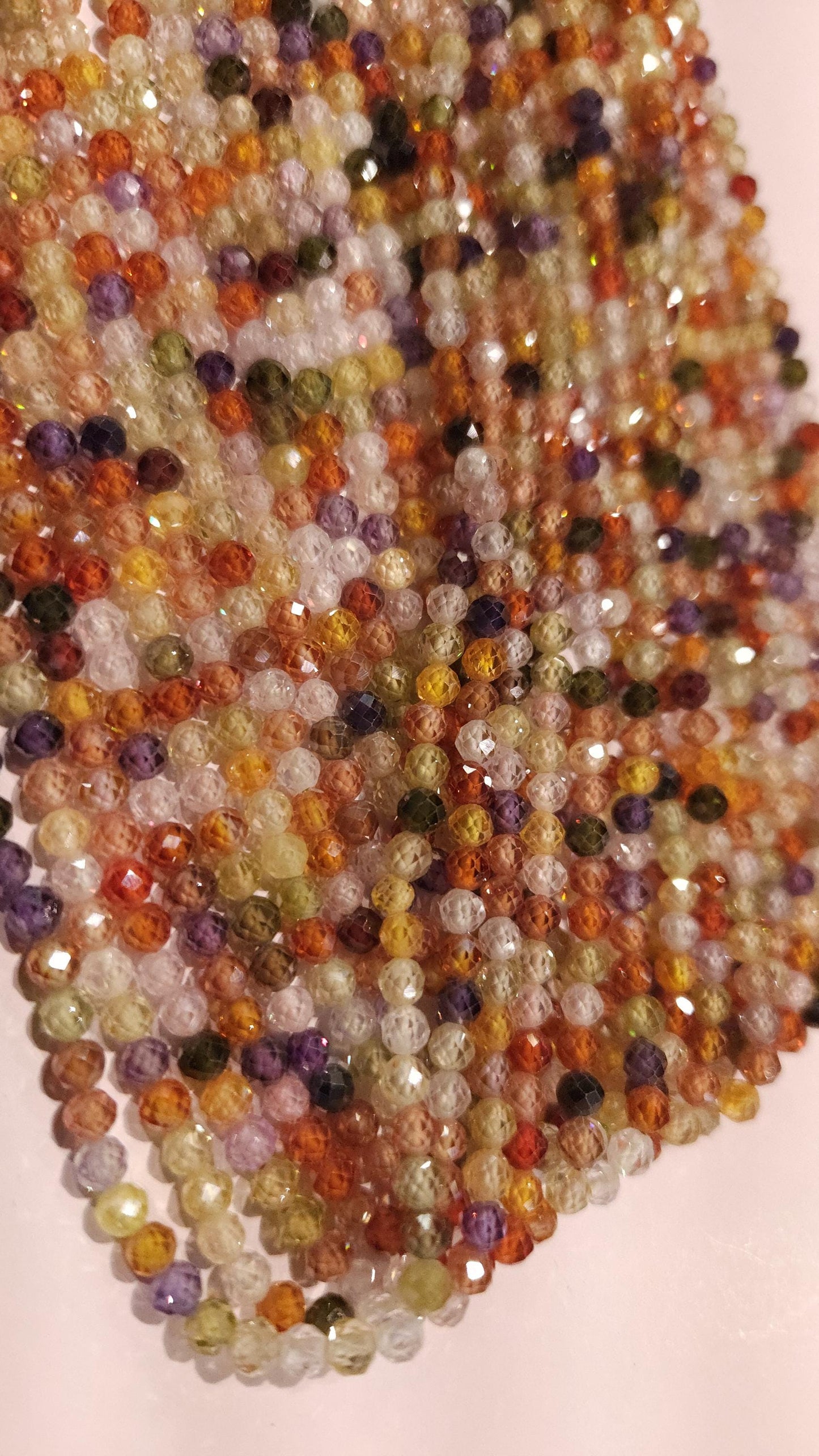 Cubic Zirconia Micro Faceted 4mm Round Beads AAA Gemstone Jewelry Making CZ Beads 12" Strand