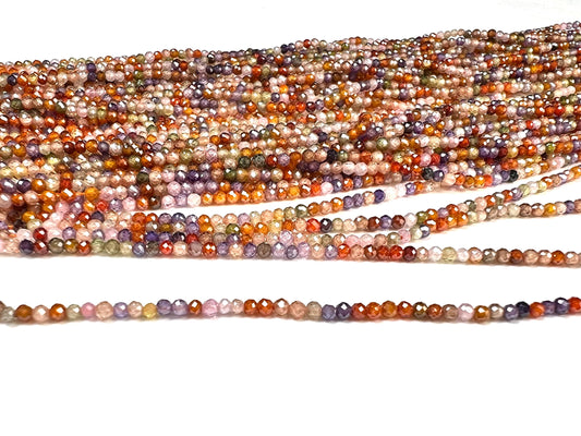 2mm Cubic Zirconia Micro Faceted Round Beads AAA Gemstone Jewelry Making CZ Beads 12" full Strand