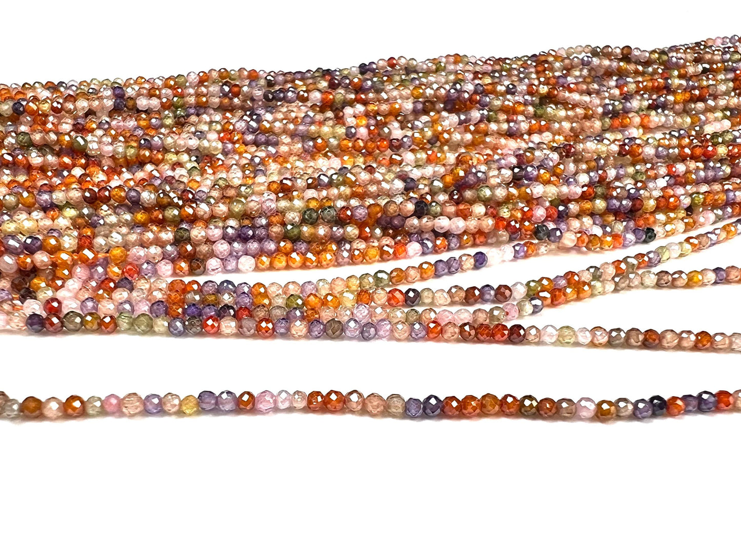 2mm Cubic Zirconia Micro Faceted Round Beads AAA Gemstone Jewelry Making CZ Beads 12" full Strand
