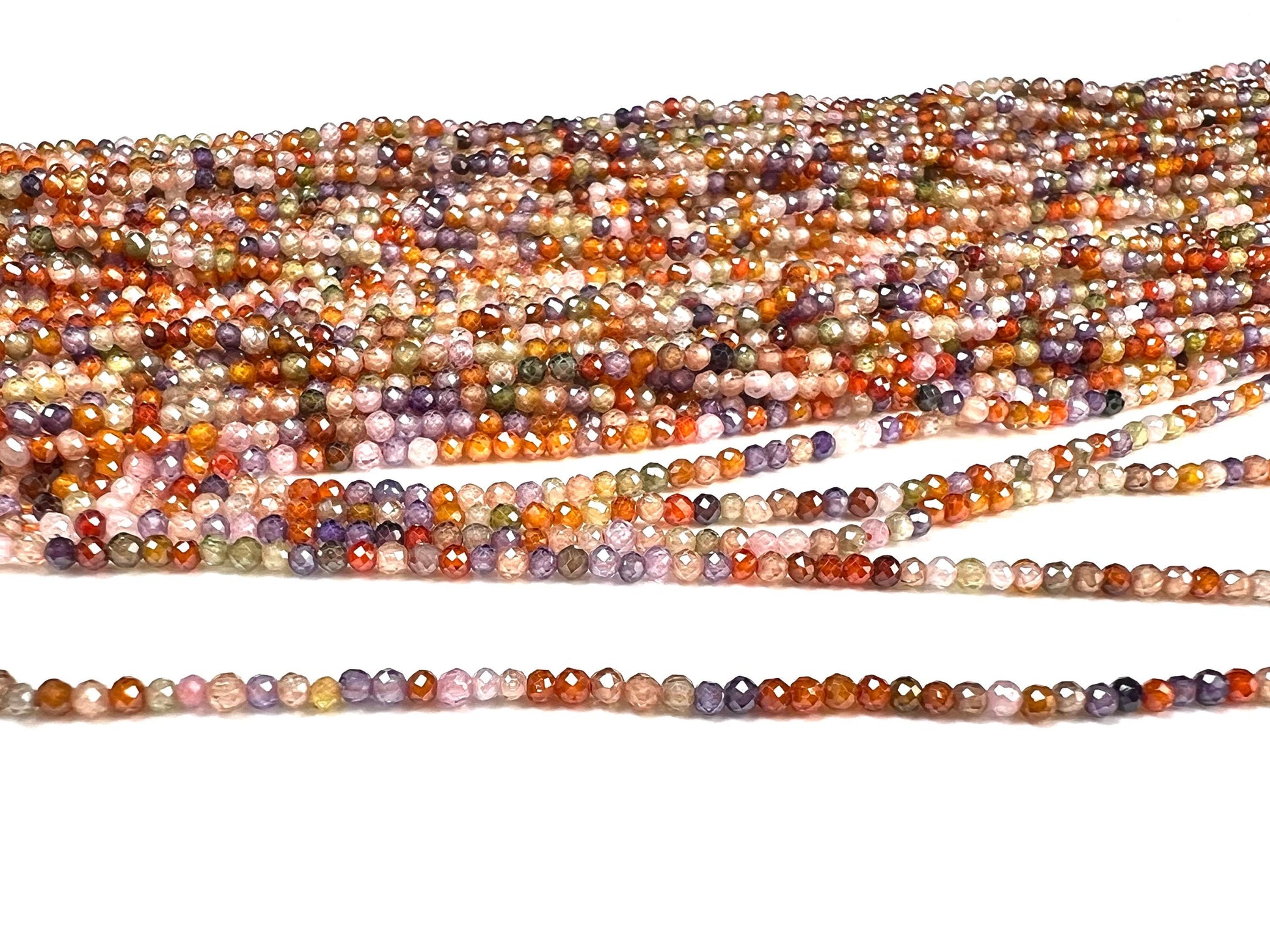 2mm Cubic Zirconia Micro Faceted Round Beads AAA Gemstone Jewelry Making CZ Beads 12" full Strand