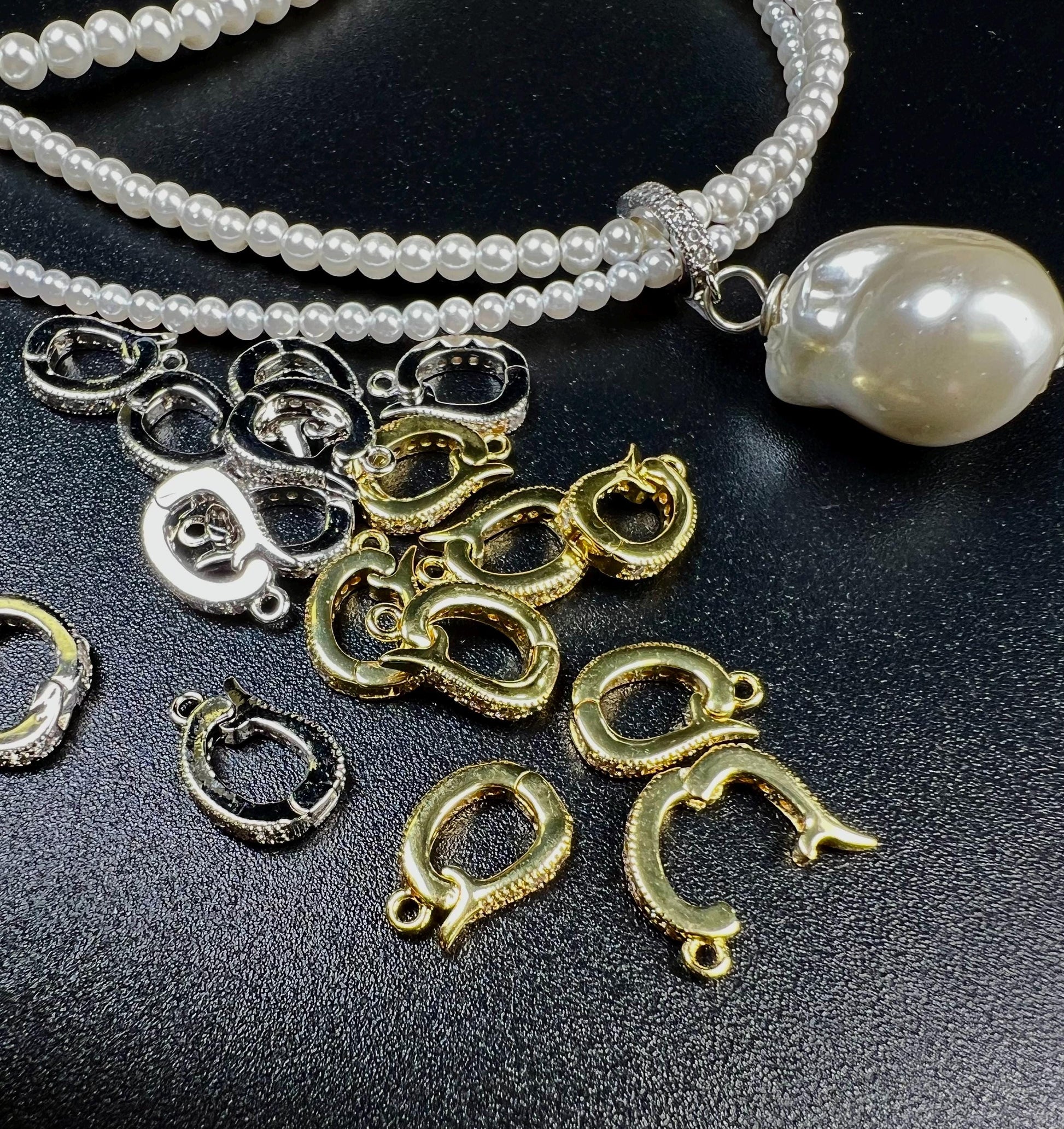 Cubic zirconia Sterling Silver CZ diamond Enhancer Hinged Bail Interchangeable Pendant holder 8x12mm snap on Bail