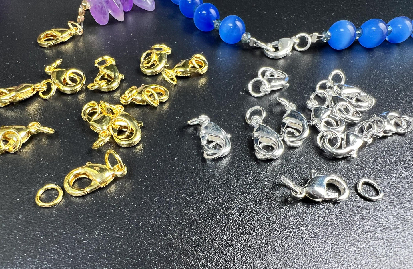 Anti Tarnish Lobster Clasp: Silver & Gold Jewelry Findings - 12mm 10-Piece