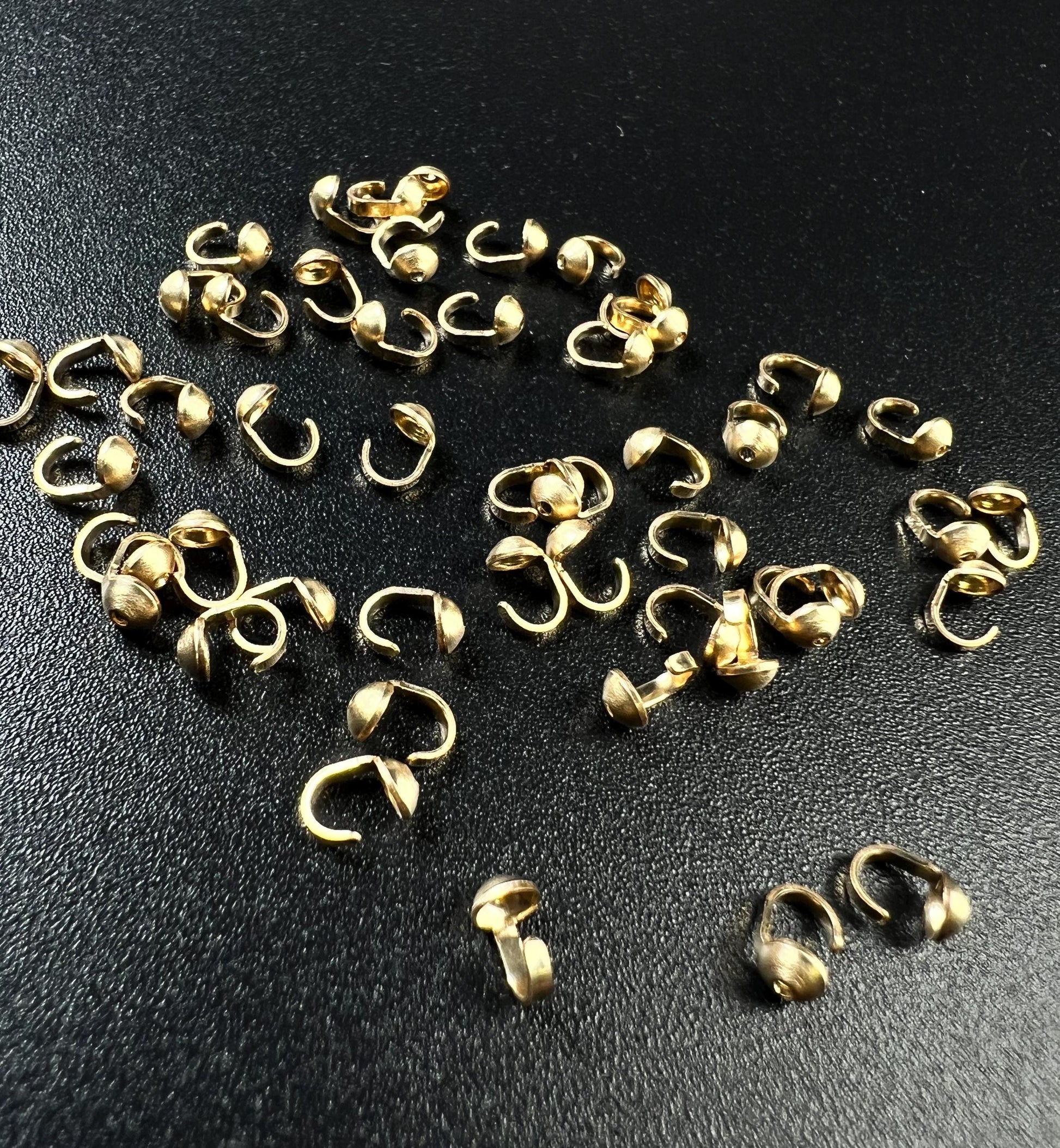 925 sterling silver, 14K Gold Filled 3mm cup bead tip for necklace bracelet end tip using silk thread jewelry making findings 10,25,50pcs