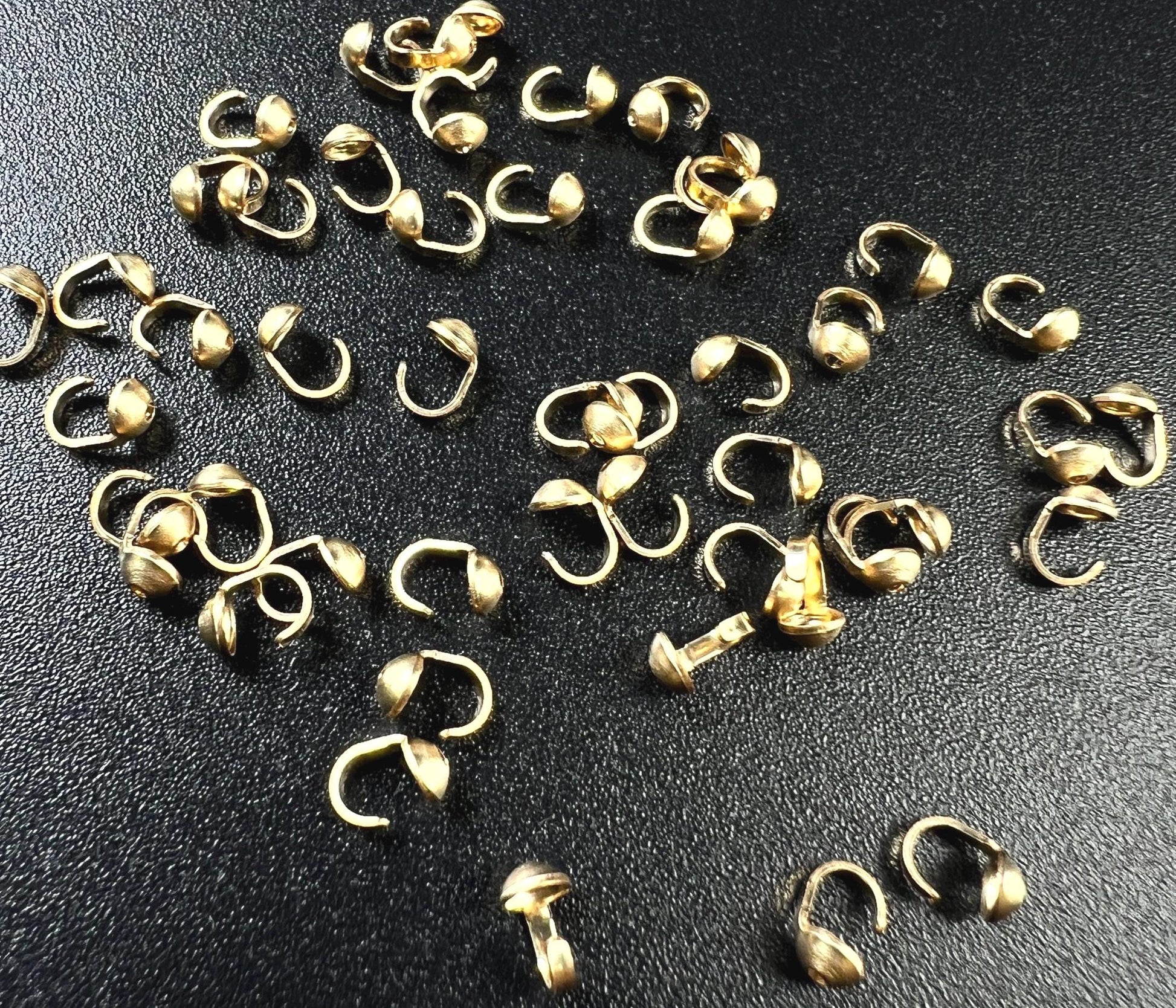 925 sterling silver, 14K Gold Filled 3mm cup bead tip for necklace bracelet end tip using silk thread jewelry making findings 10,25,50pcs