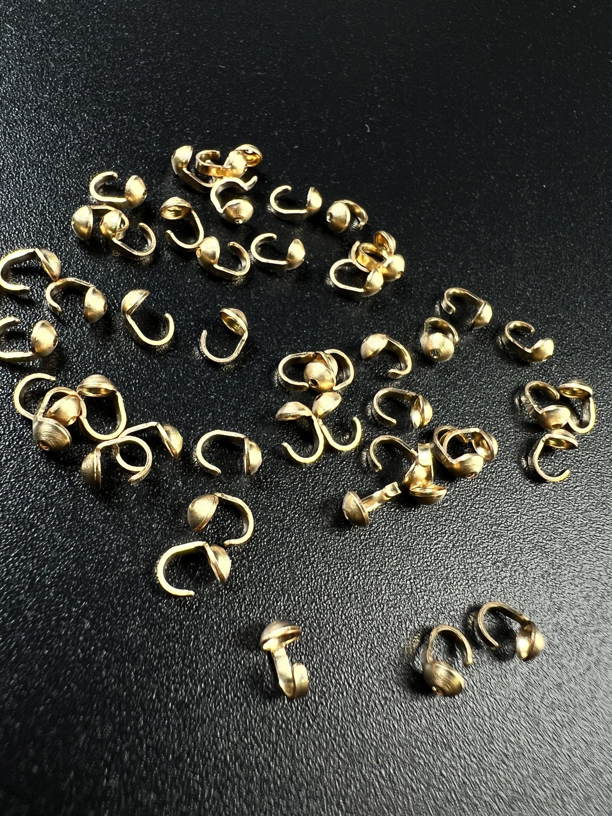 925 sterling silver 3mm cup bead tip. Bead tip for necklace bracelet end tip using silk thread , jewelry making findings . 10, 25, 50 pcs