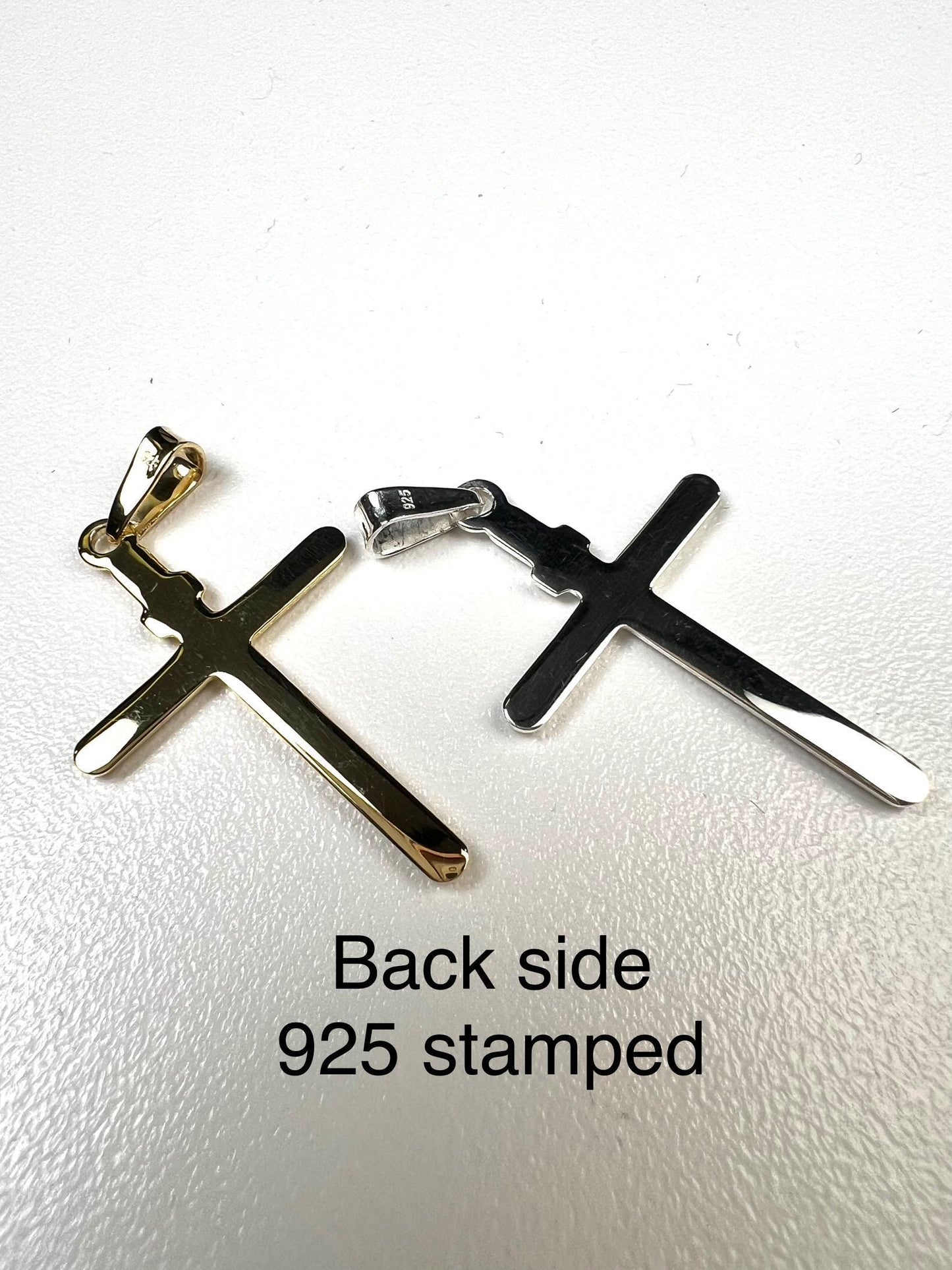 Solid 925 Sterling Silver and 18k gold vermeil Cross pendant 925 stamped High Quality Holiday Gift