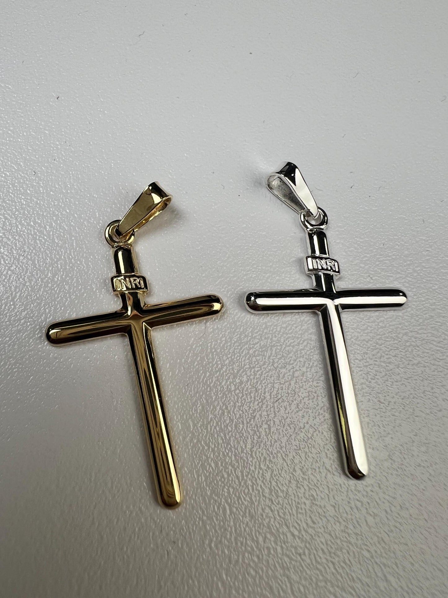 Solid 925 Sterling Silver and 18k gold vermeil Cross pendant 925 stamped High Quality Holiday Gift
