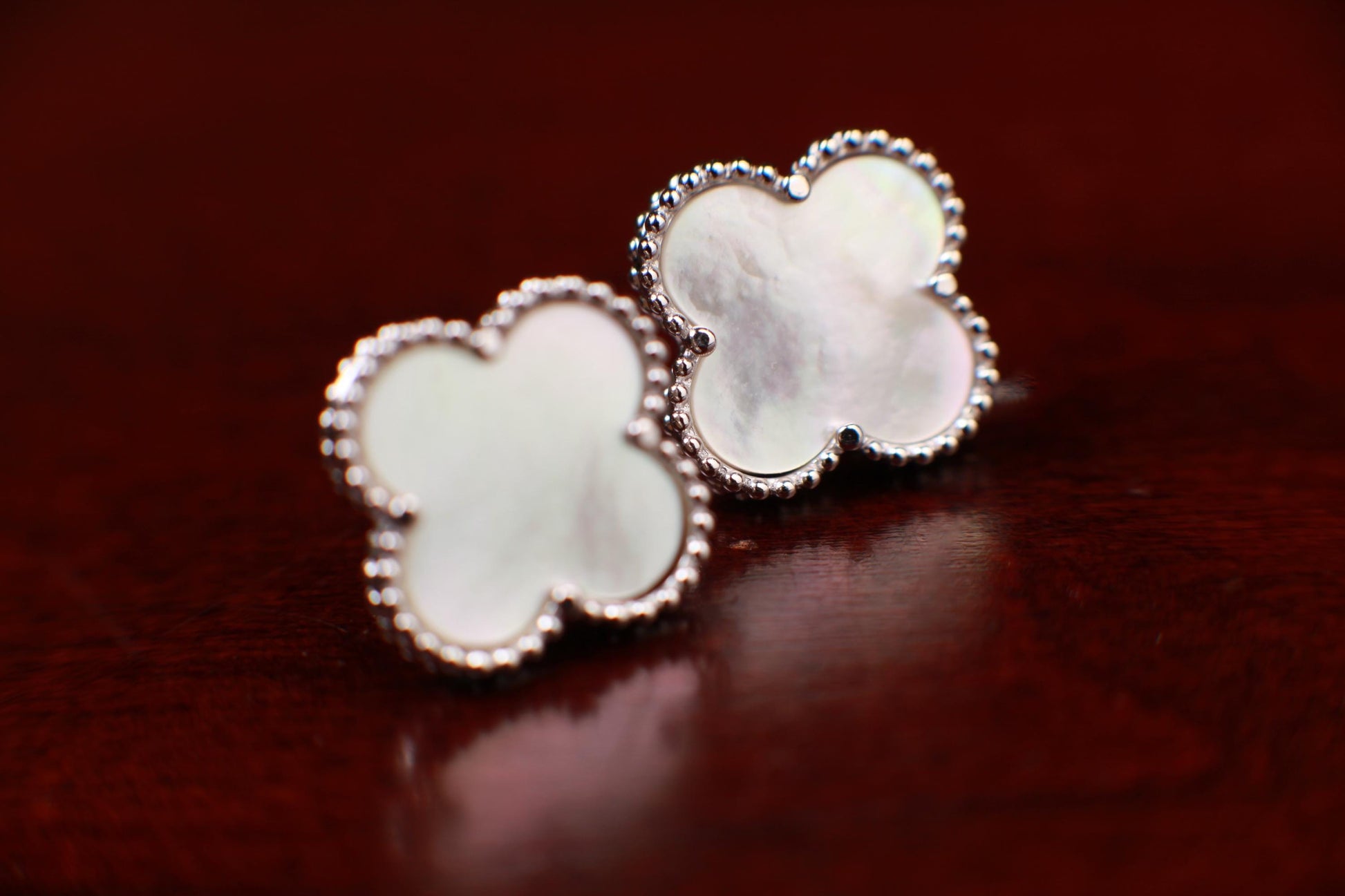 925 Sterling Silver Natural Mother of Pearl 16mm Large Flower Stud Earrings High Quality 925 Stamp Good luck