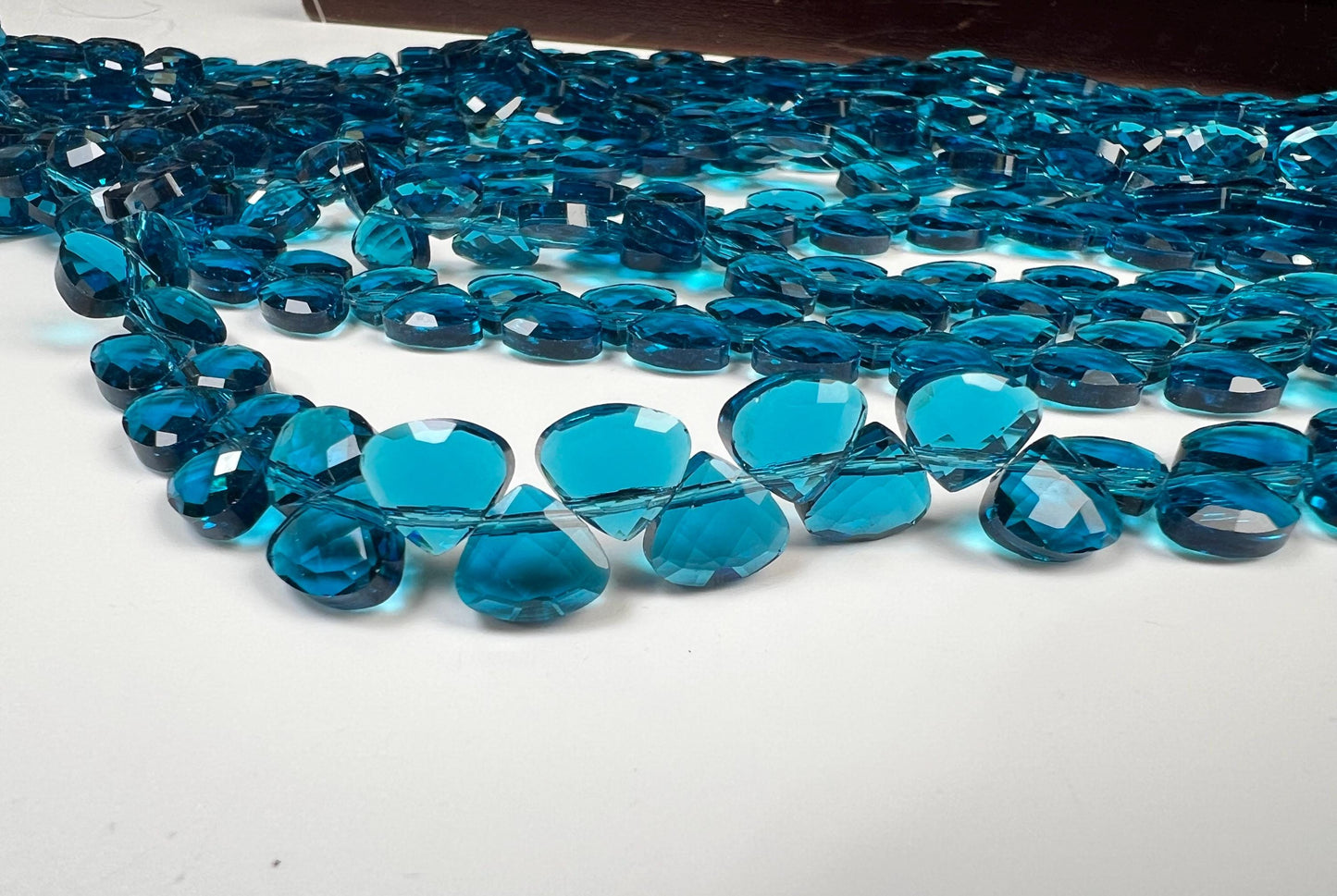 London Blue Quartz heart shape drop 14mm Faceted Diamond Cut drop Beads, beautiful Blue color heart drops for jewelry making. 6” st 20 pcs