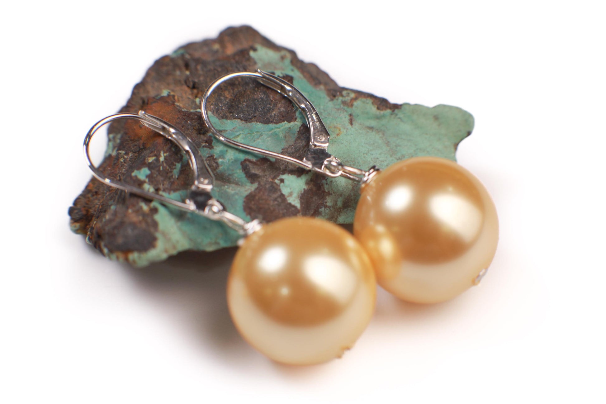 Golden Yellow South SeaShell Pearl 12,14,16mm Large Gold Plated, Gold Vermeil, Sterling Silver, Silver Plated Leverback Earrings
