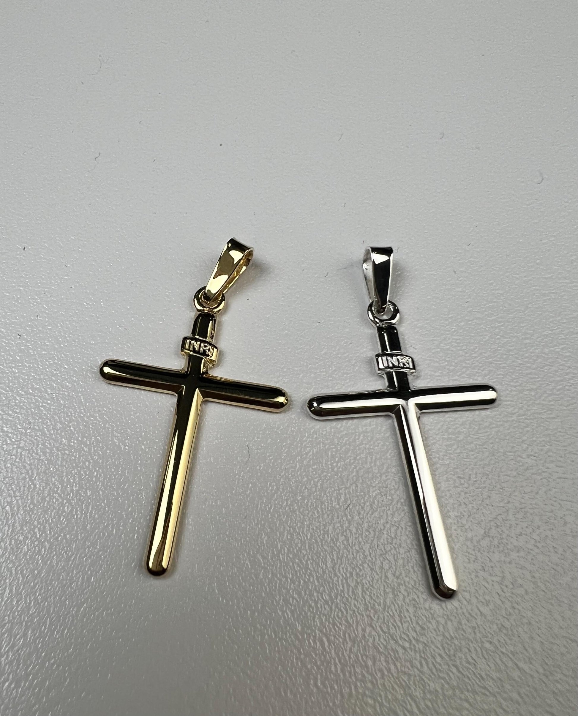 Solid 925 Sterling Silver and 18k gold vermeil Cross pendant 925 stamped High Quality Holiday Gift