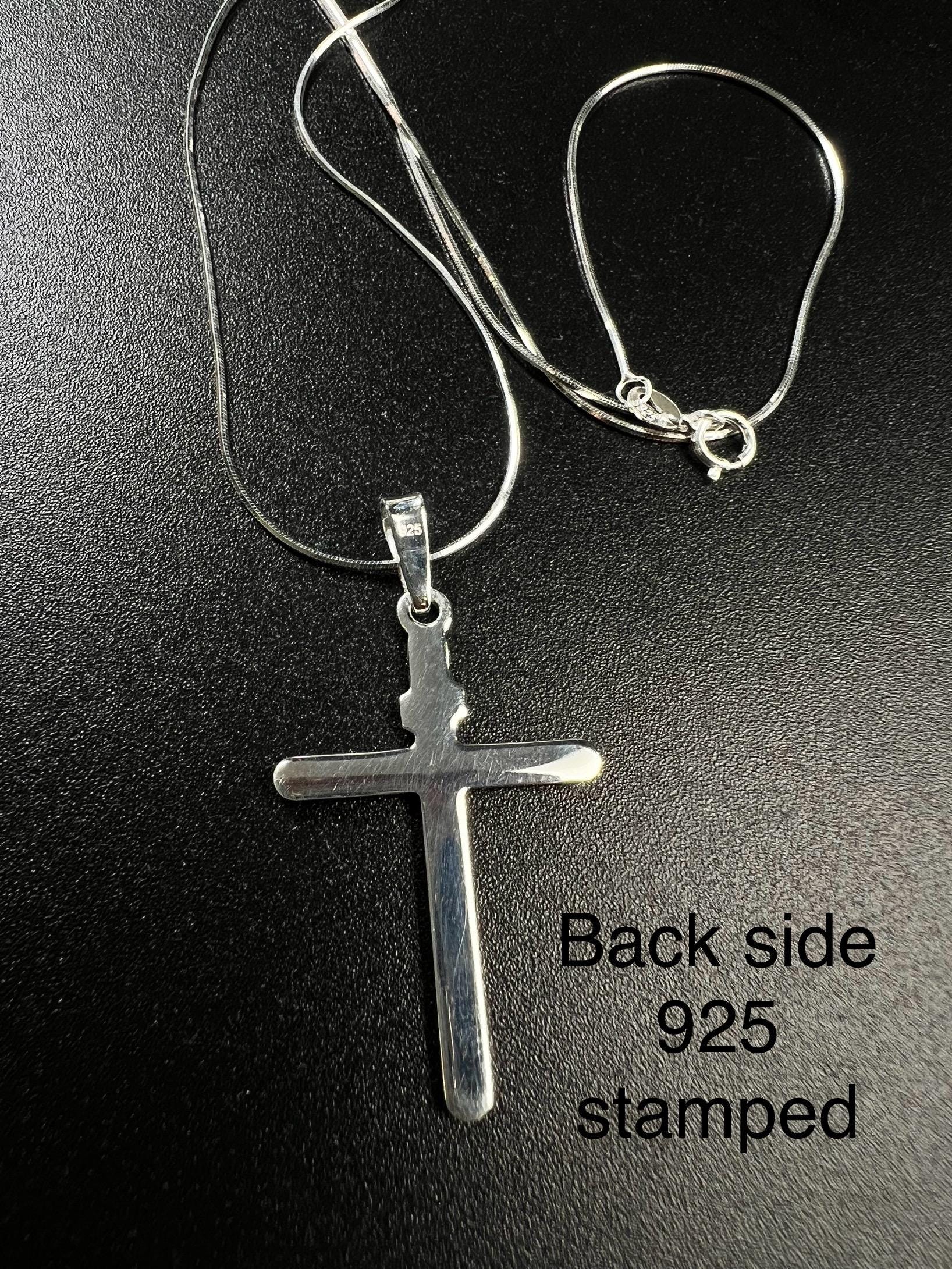 Solid 925 Sterling Silver and 18k gold vermeil Cross pendant 925 stamped High Quality Holiday Gift